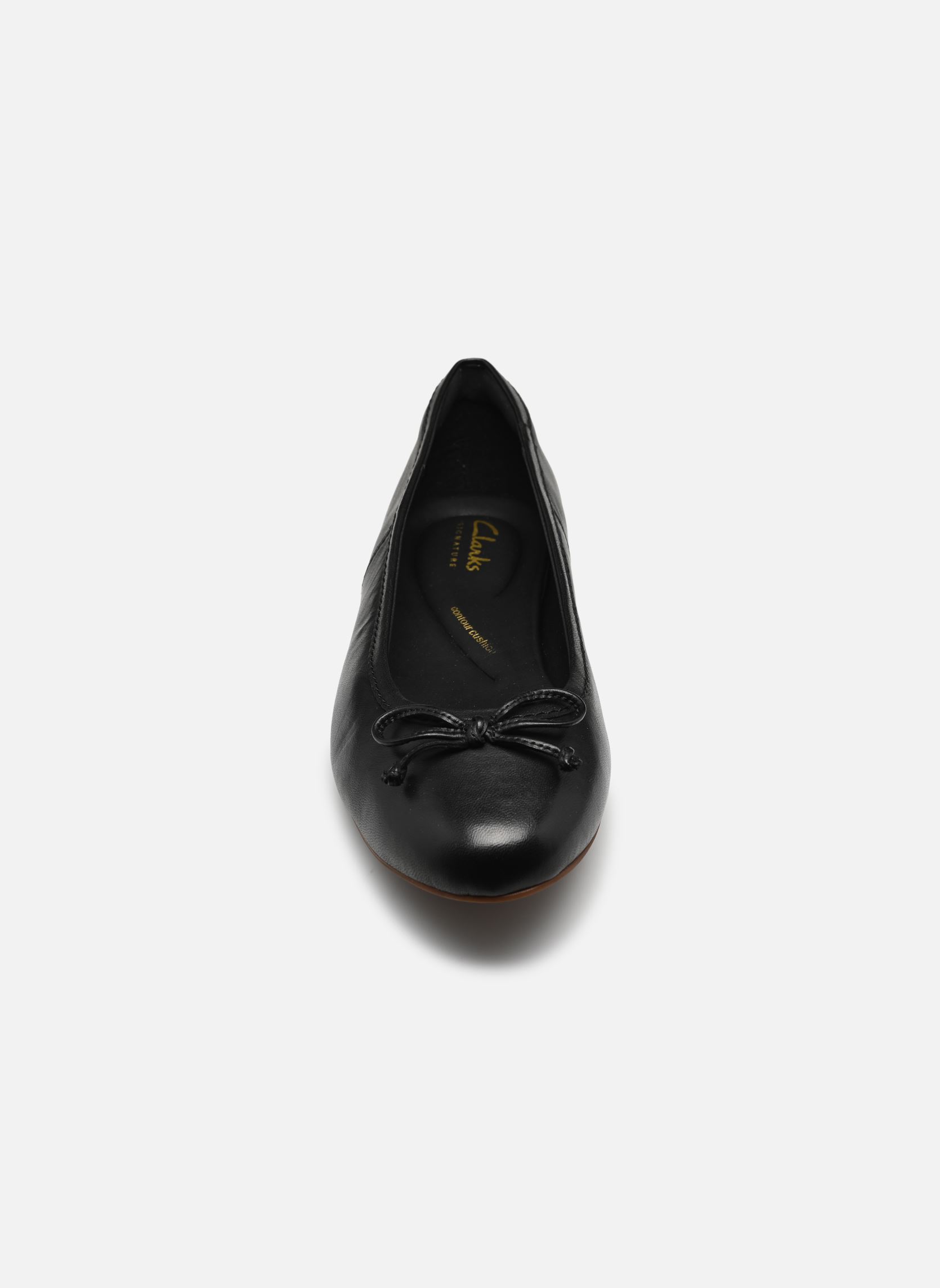 Ballerines Clarks Femme Fawna Lily - Cuir Noir, Bout Carré, Talon Plat Doré, Confortables Et élégantes