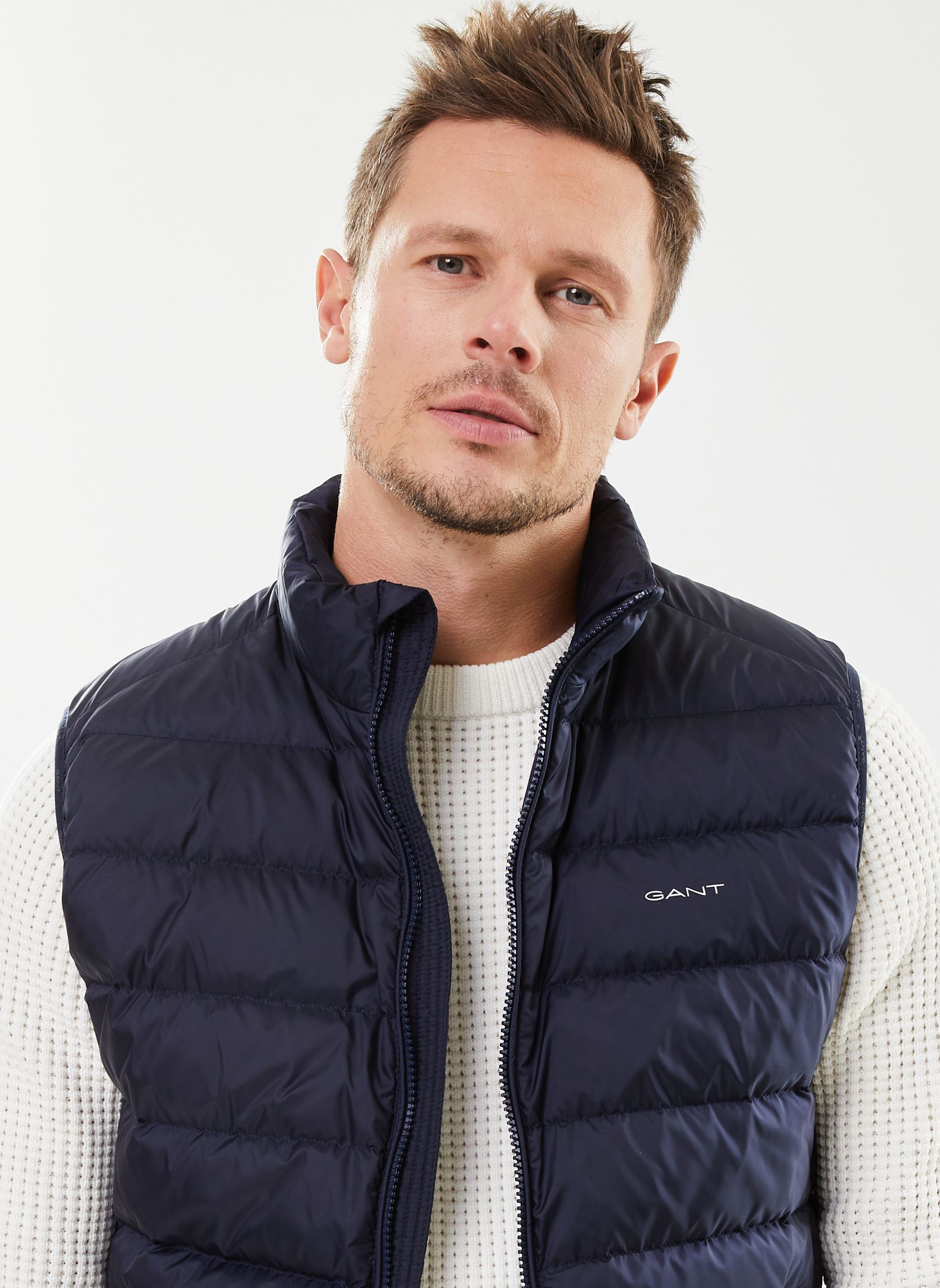 Doudounes sans manches Light Down Vest homme bleu GANT Doudounes sans manches Light Down Vest homme bleu EVENING BLUE