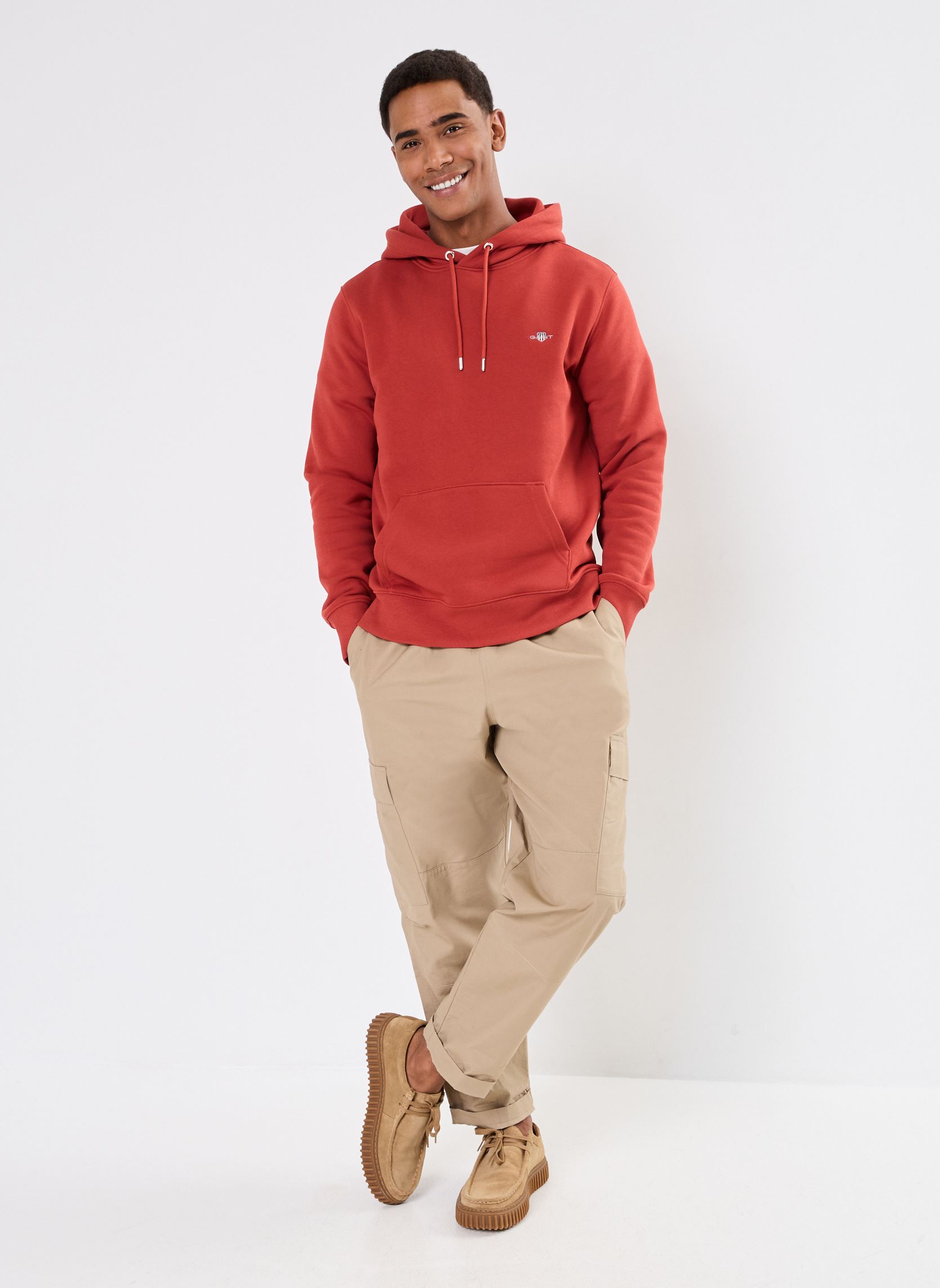 Hoodies Reg Shield Hoodie heren rood GANT Hoodies Reg Shield Hoodie heren rood ROUGE CHAUD