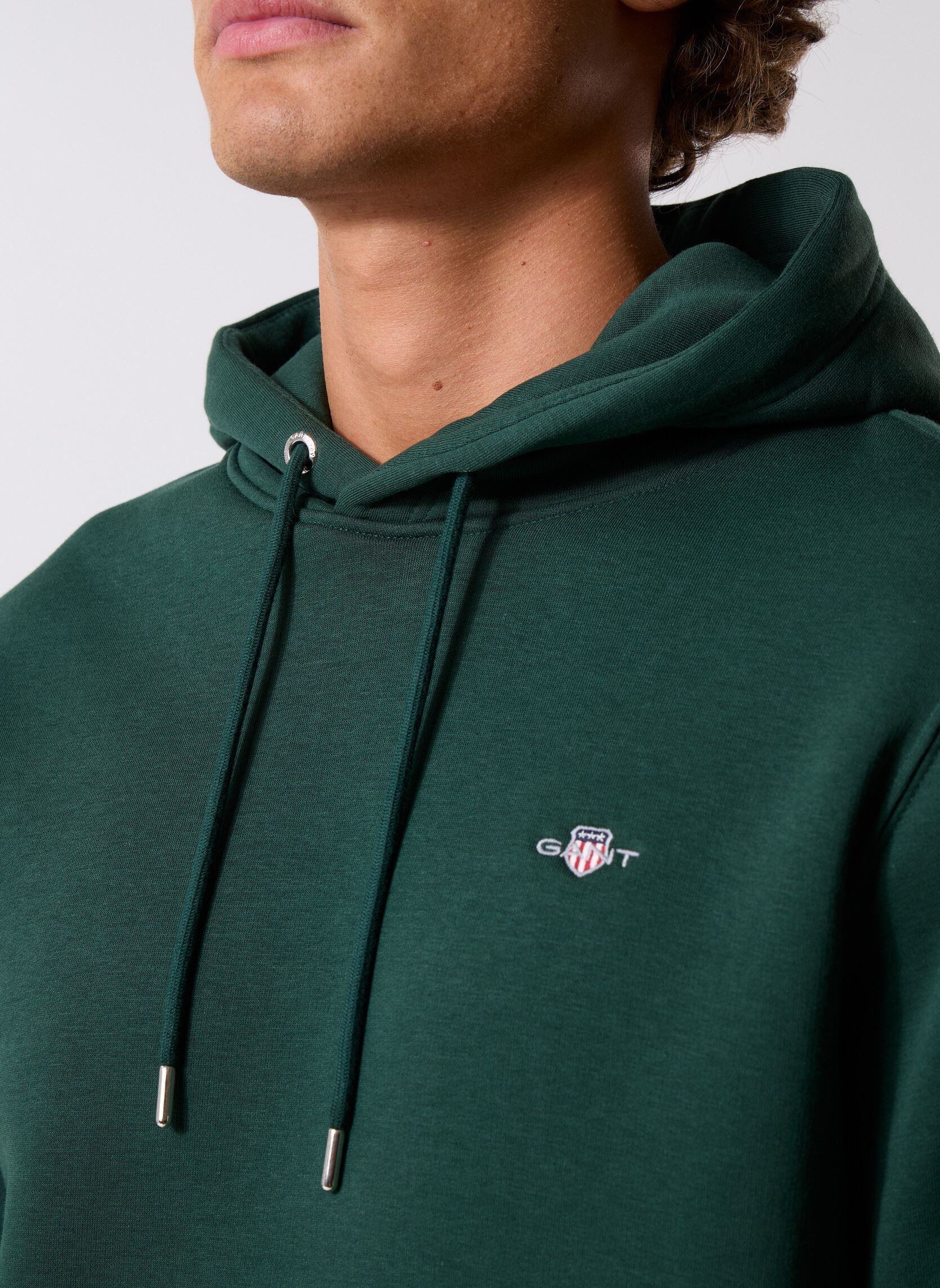 Felpe con cappuccio Reg Shield Hoodie uomo verde GANT Felpe con cappuccio Reg Shield Hoodie uomo verde Tartan Green