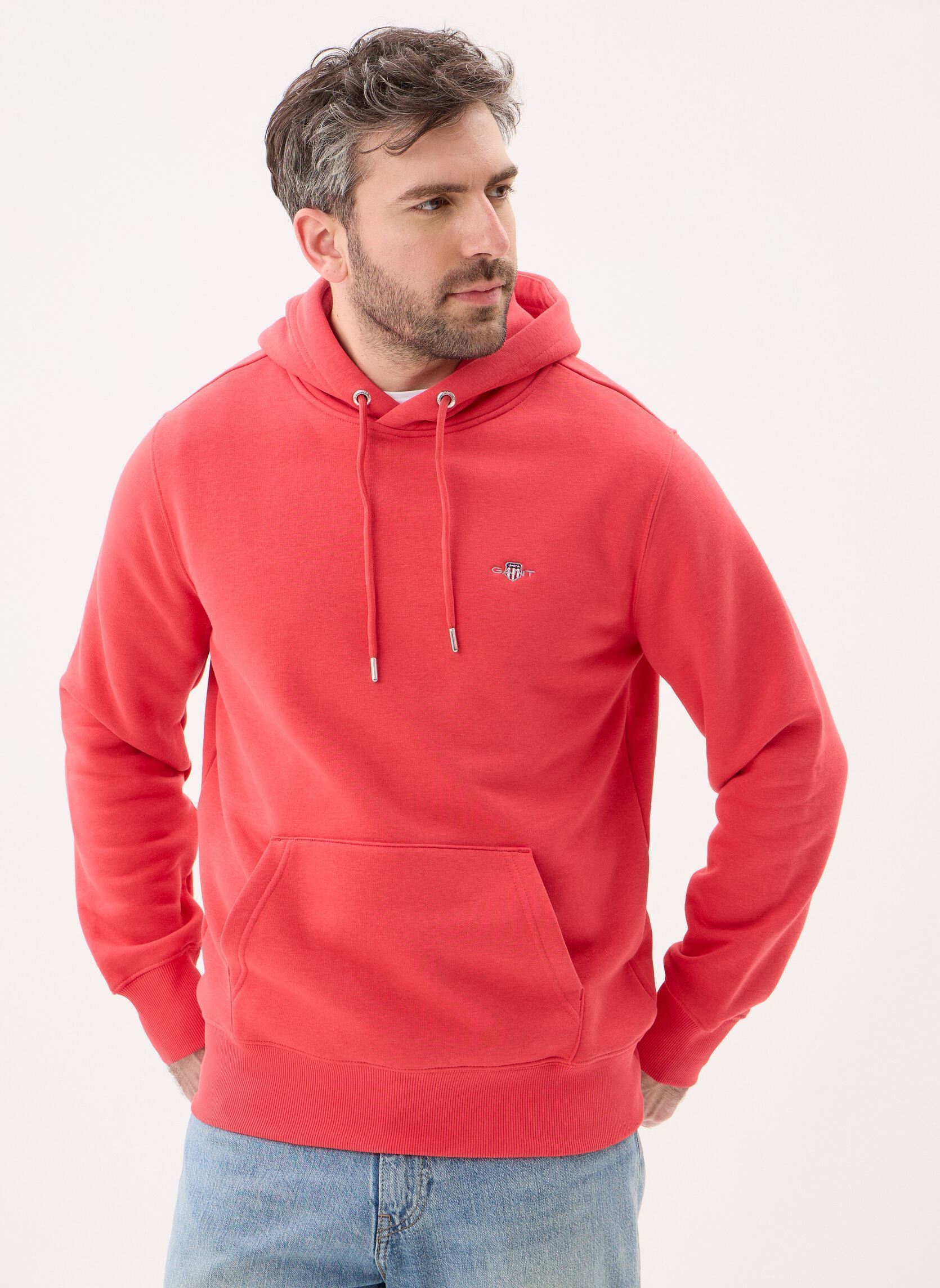 Hoodies Reg Shield Hoodie heren rood GANT Hoodies Reg Shield Hoodie heren rood ROSE RED