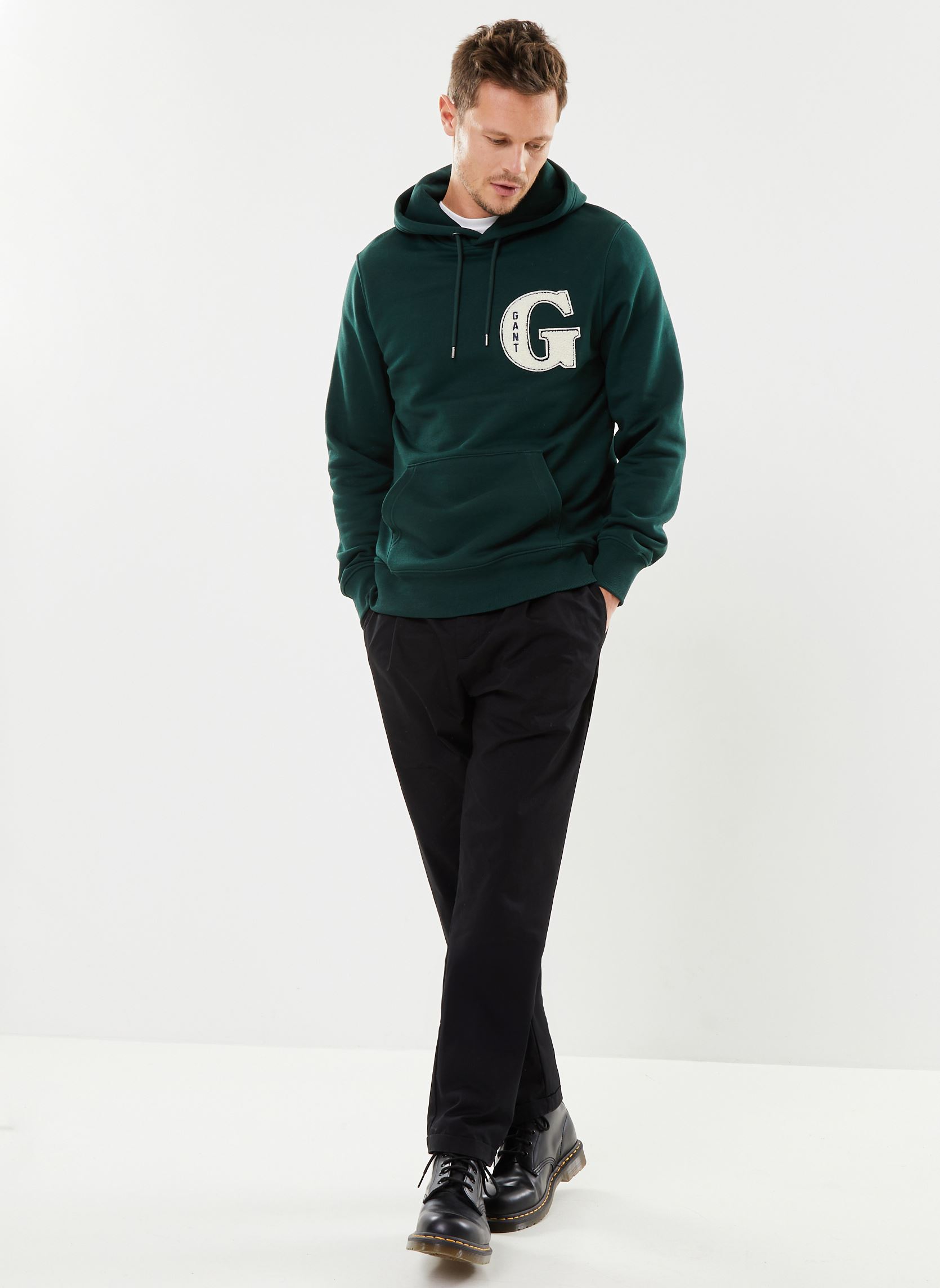 Sweats G Graphic Hoodie homme vert GANT Sweats G Graphic Hoodie homme vert TARTAN GREEN
