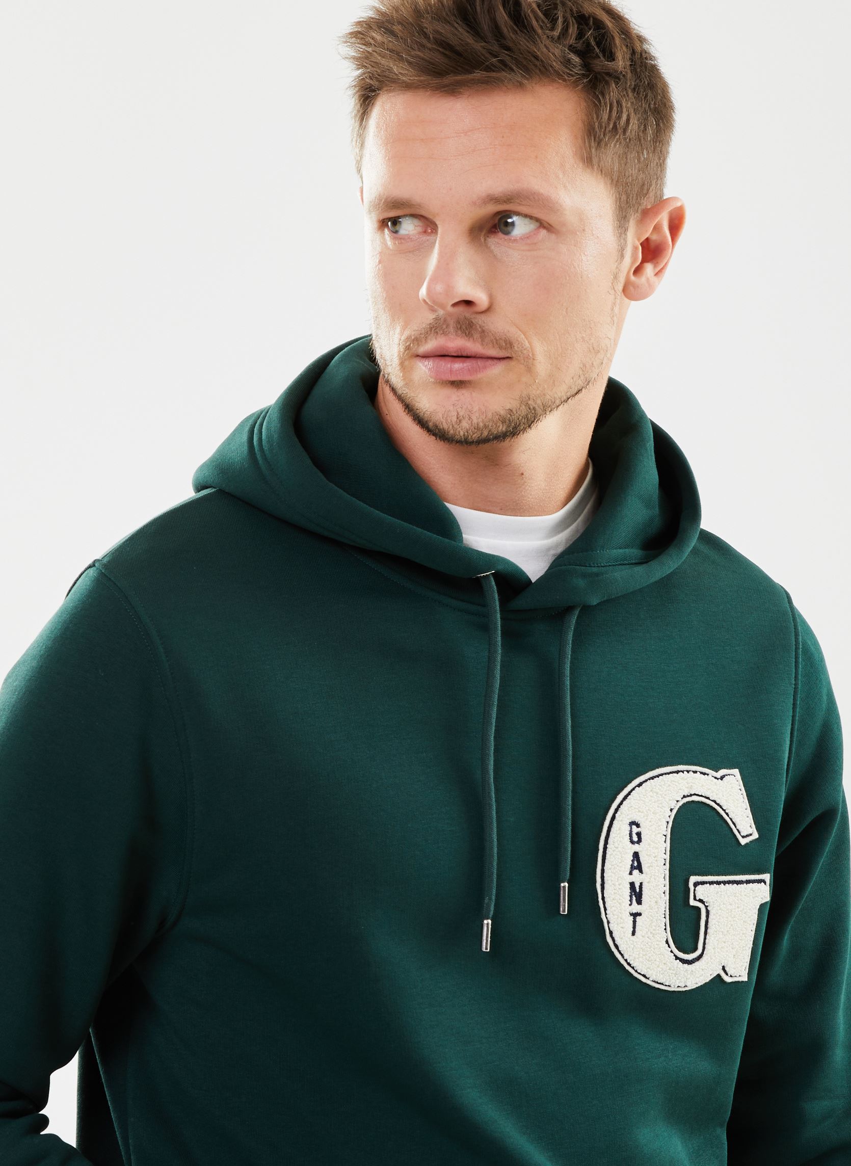 Sweats G Graphic Hoodie homme vert GANT Sweats G Graphic Hoodie homme vert TARTAN GREEN
