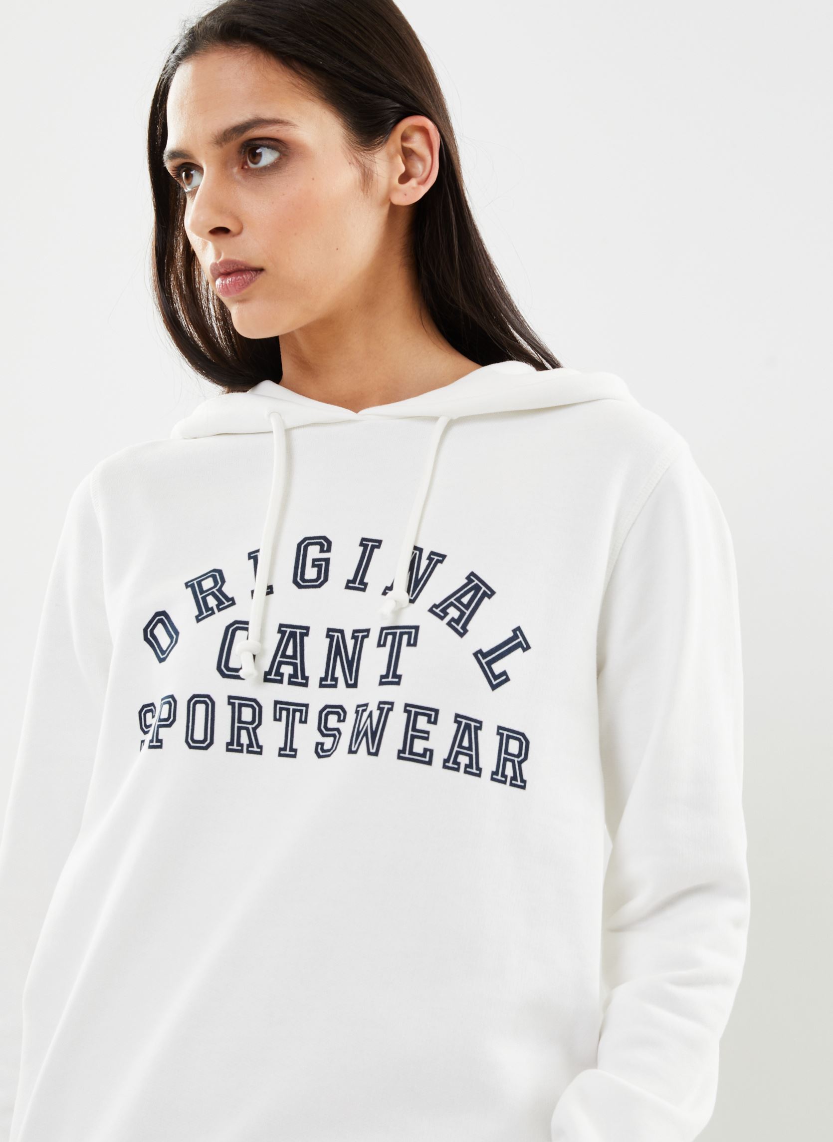 Sweatshirts Reg Printed Hoodie femme blanc GANT Sweatshirts Reg Printed Hoodie femme blanc EGGSHELL