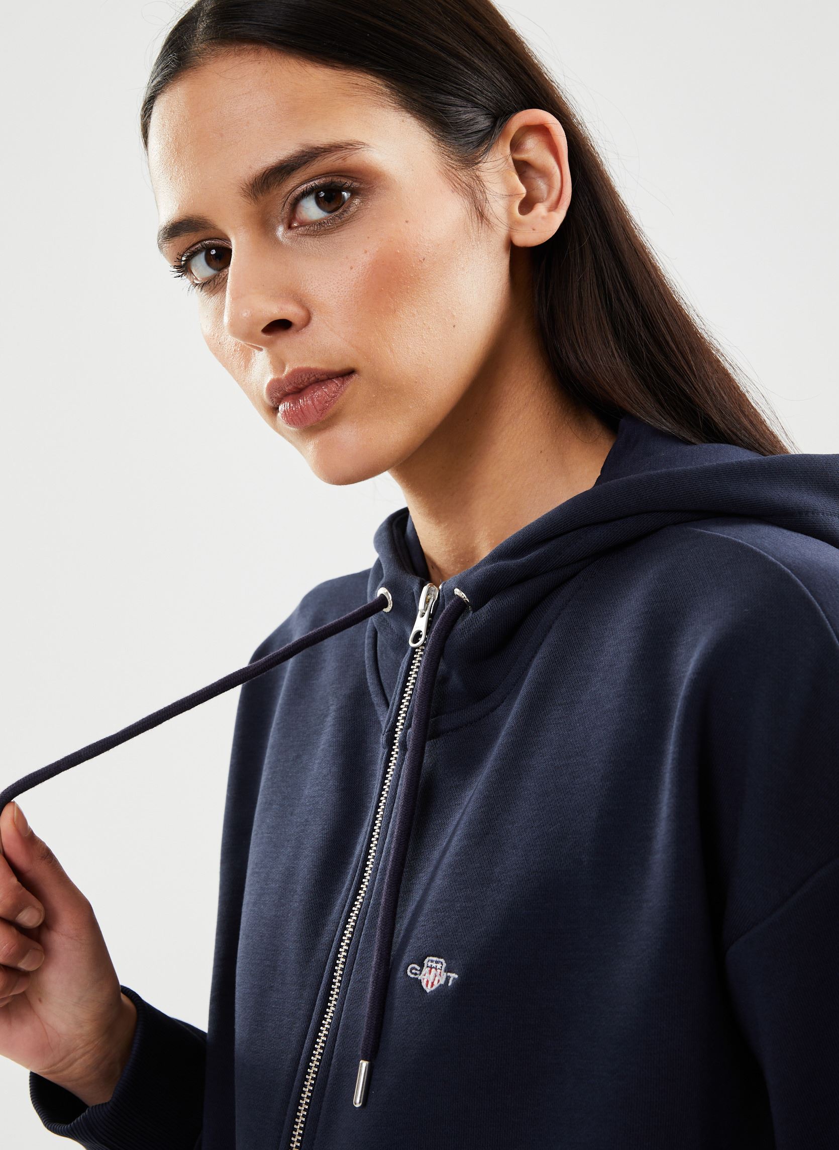 Sweats zippés Rel Shield Zip Hoodie femme bleu GANT Sweats zippés Rel Shield Zip Hoodie femme bleu BLEU NUIT