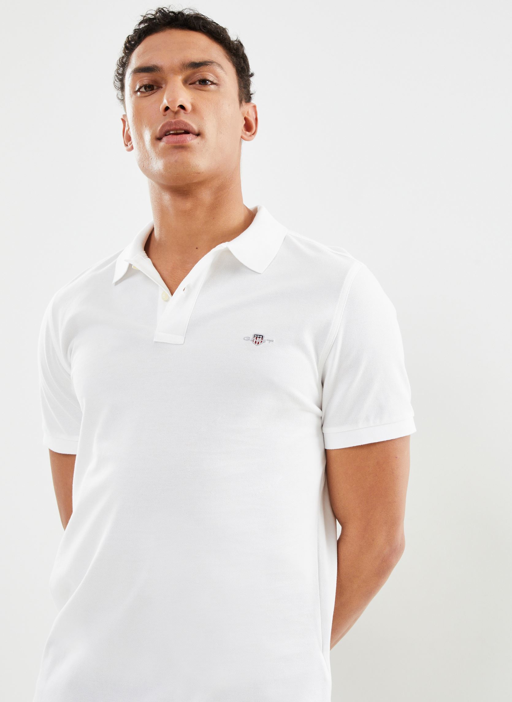 Polos manches courtes Reg Shield Ss Pique Polo homme blanc GANT Polos manches courtes Reg Shield Ss Pique Polo homme blanc WHITE