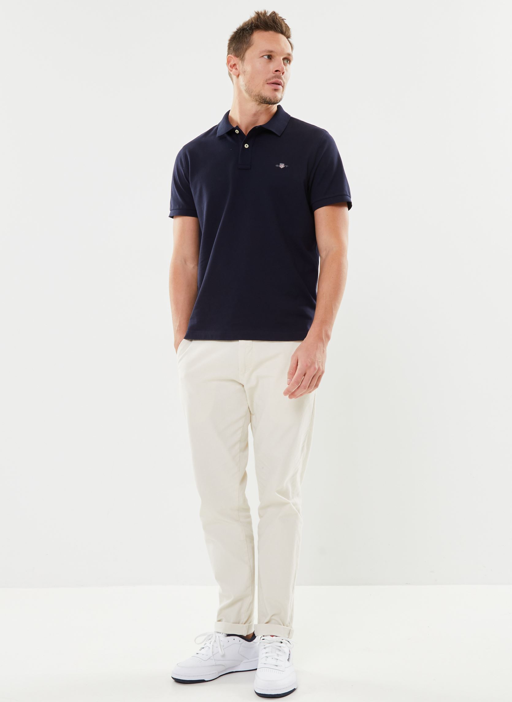 Polos manches courtes Reg Shield Ss Pique Polo homme bleu GANT Polos manches courtes Reg Shield Ss Pique Polo homme bleu EVENING BLUE