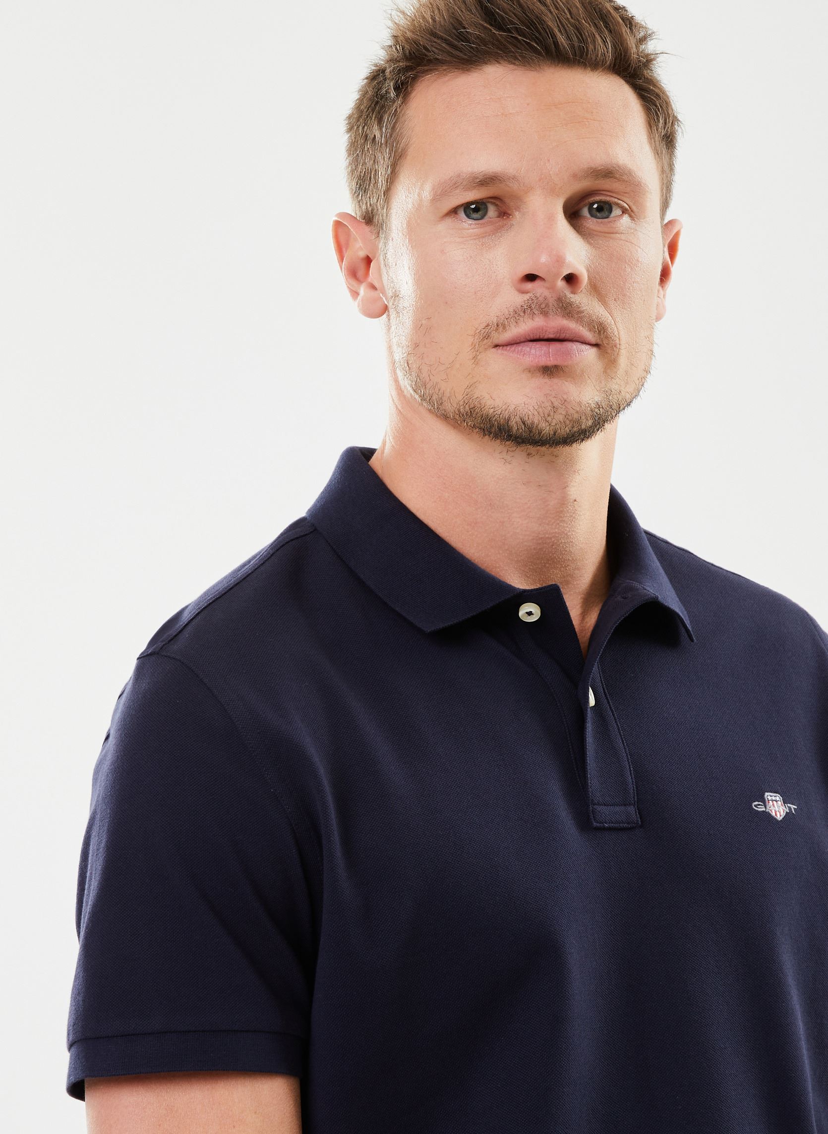 Polos manches courtes Reg Shield Ss Pique Polo homme bleu GANT Polos manches courtes Reg Shield Ss Pique Polo homme bleu EVENING BLUE