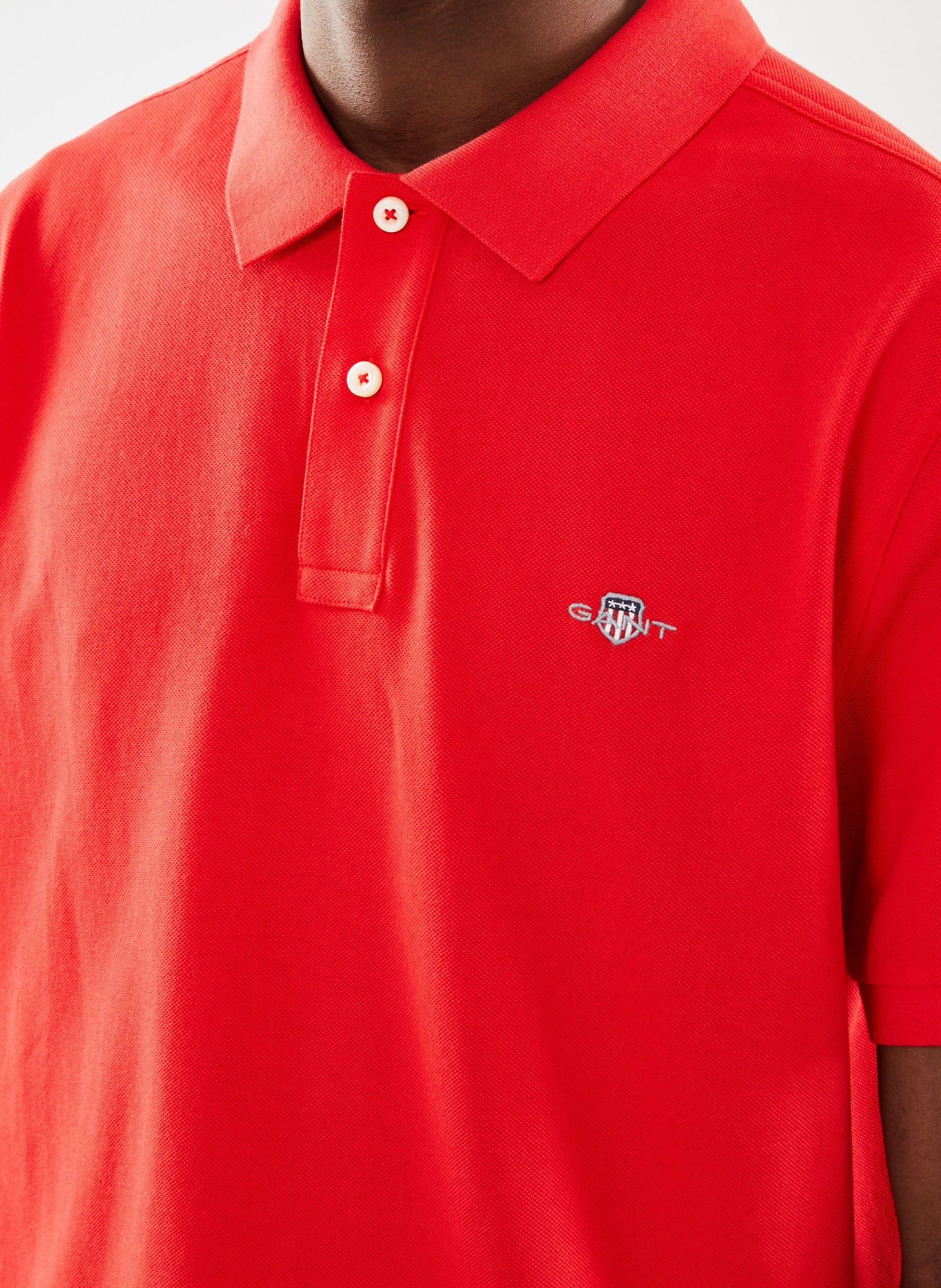 Polos manches courtes Reg Shield Ss Pique Polo homme rouge GANT Polos manches courtes Reg Shield Ss Pique Polo homme rouge ROUGE VIF