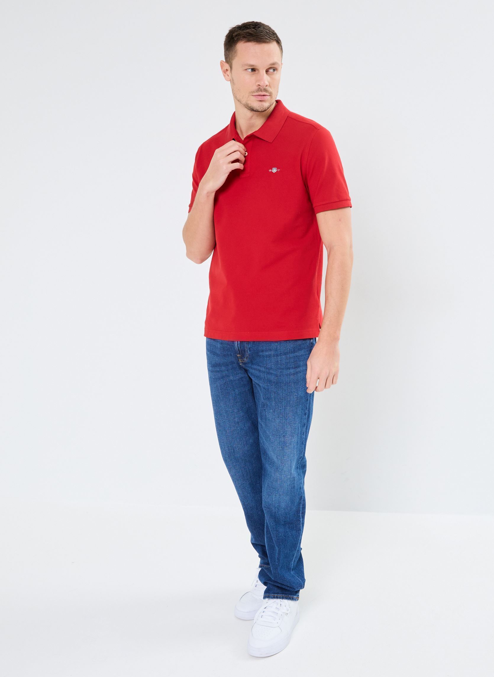 Polos manches courtes Reg Shield Ss Pique Polo homme rouge GANT Polos manches courtes Reg Shield Ss Pique Polo homme rouge ROUGE PALE