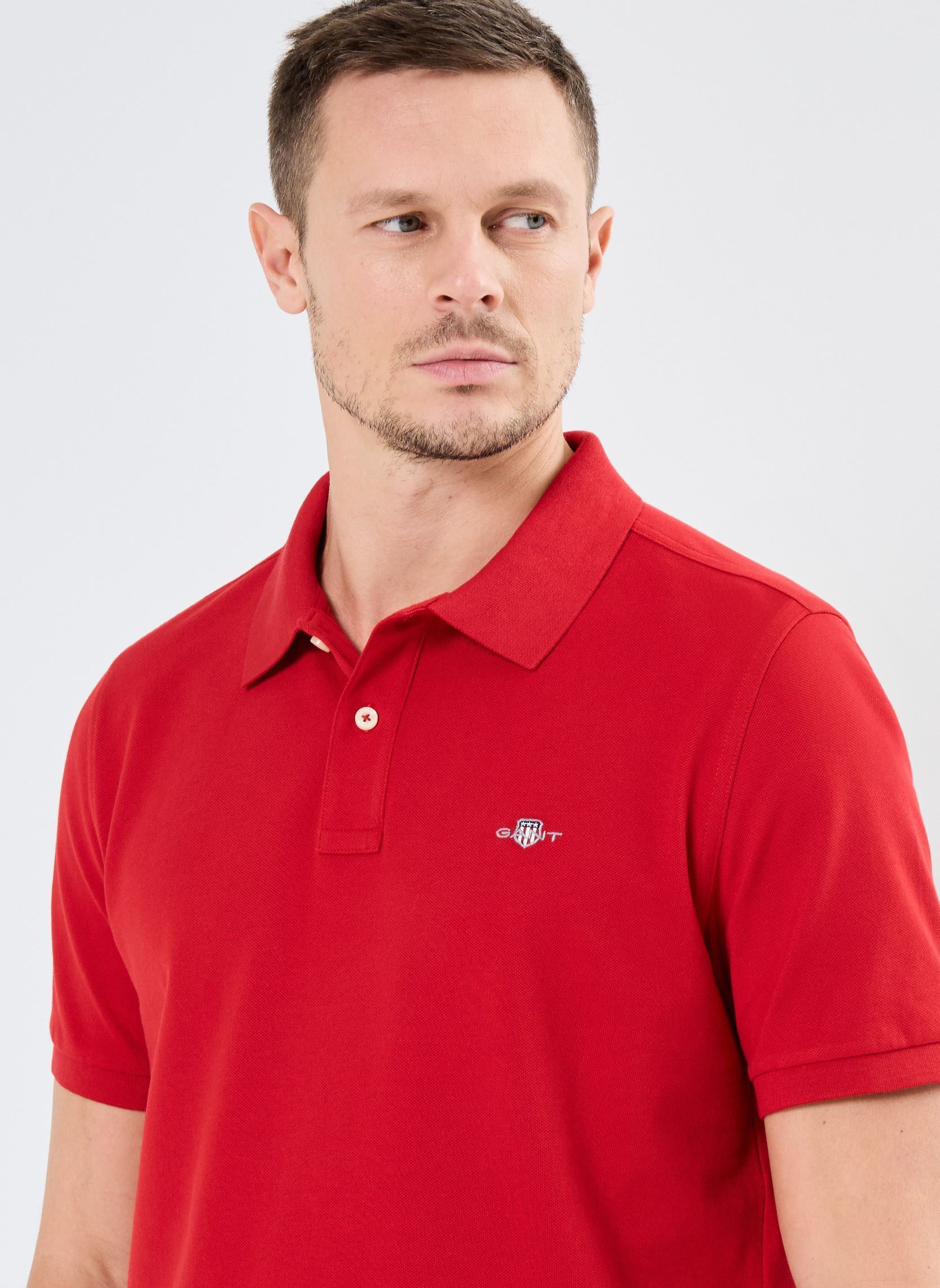 Polos manches courtes Reg Shield Ss Pique Polo homme rouge GANT Polos manches courtes Reg Shield Ss Pique Polo homme rouge ROUGE PALE