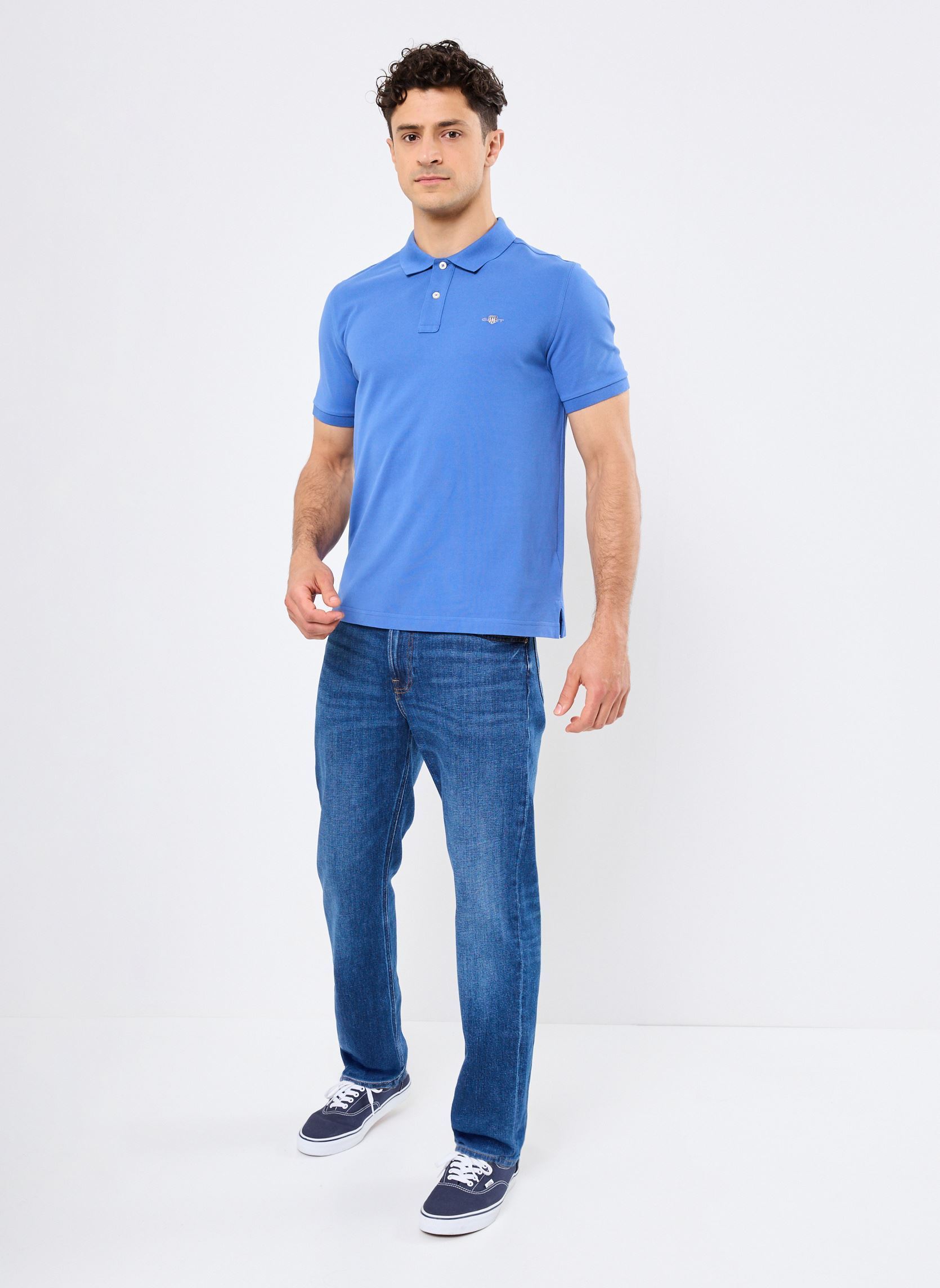 Polos manches courtes Reg Shield Ss Pique Polo homme bleu GANT Polos manches courtes Reg Shield Ss Pique Polo homme bleu BLEU ARMEE