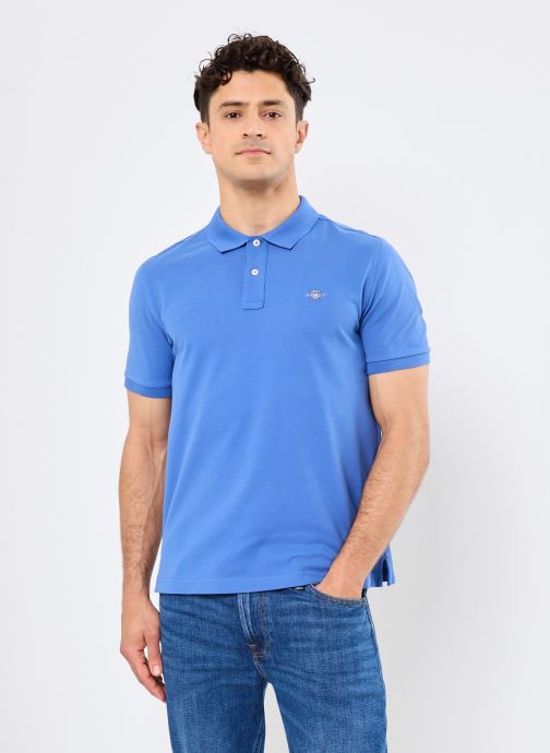 GANT Polos manches courtes Reg Shield Ss Pique Polo homme bleu