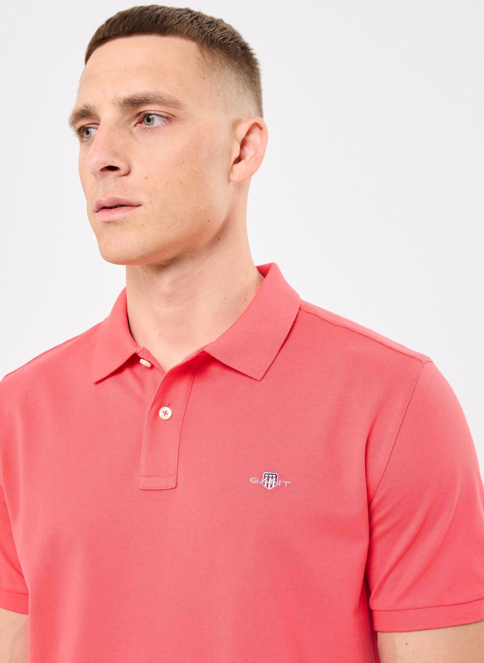 Korte mouwen polo's Reg Shield Ss Pique Polo heren rood GANT Korte mouwen polo's Reg Shield Ss Pique Polo heren rood ROUGE PALE NEW