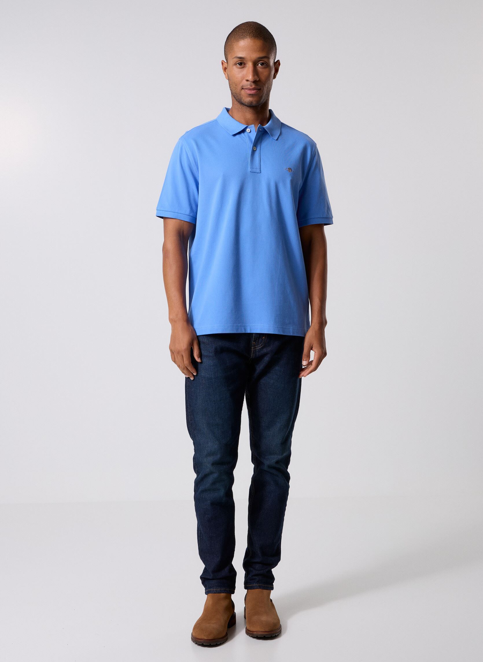 Polos manches courtes Reg Shield Ss Pique Polo homme bleu GANT Polos manches courtes Reg Shield Ss Pique Polo homme bleu PERFECT BLUE