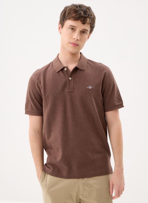 GANT Korte mouwen polo's Reg Shield Ss Pique Polo heren bruin