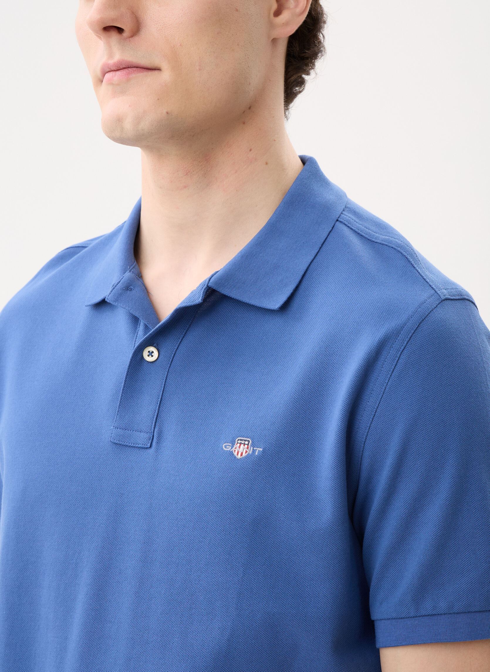 Korte mouwen polo's Reg Shield Ss Pique Polo heren blauw GANT Korte mouwen polo's Reg Shield Ss Pique Polo heren blauw VINTAGE BLUE