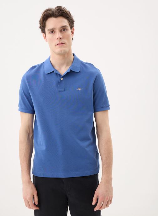 GANT Polos manches courtes Reg Shield Ss Pique Polo homme bleu
