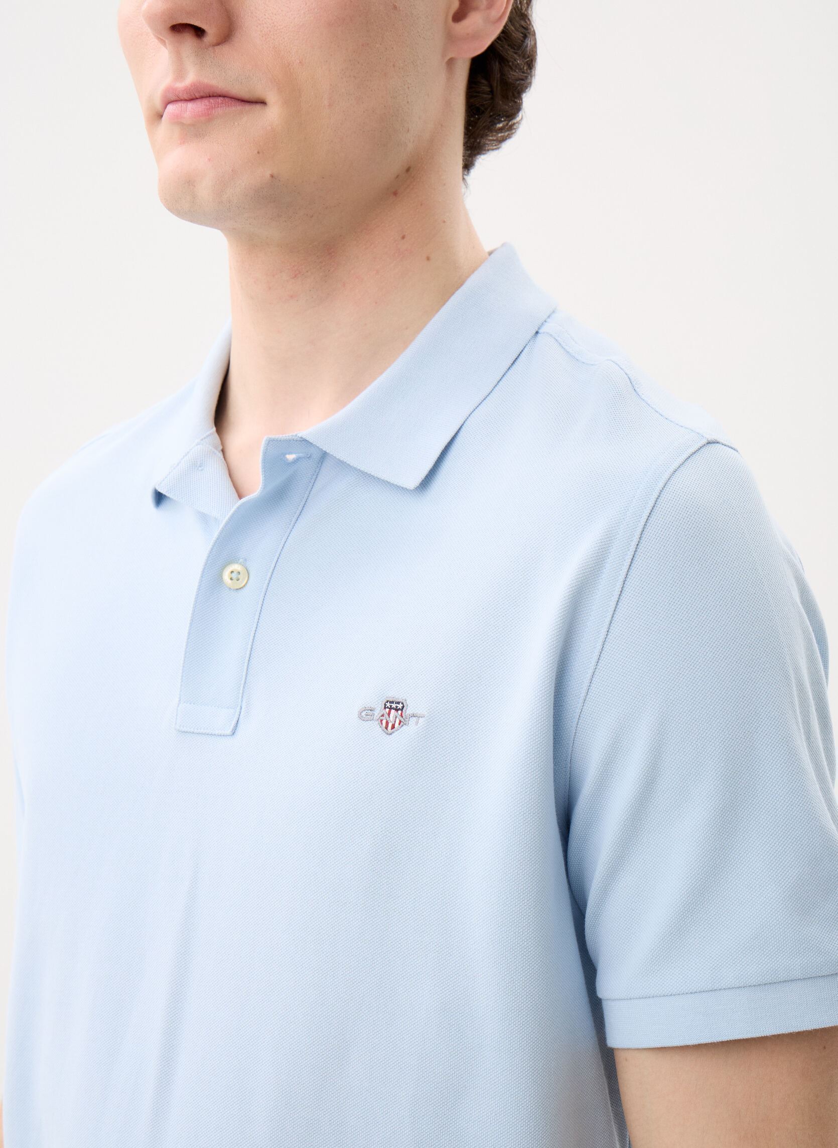 Polos manches courtes Reg Shield Ss Pique Polo homme bleu GANT Polos manches courtes Reg Shield Ss Pique Polo homme bleu FRESH BLUE