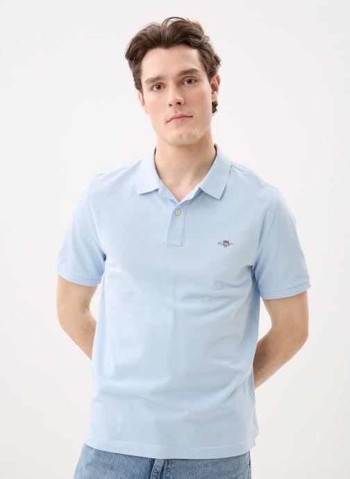 GANT Polos manches courtes Reg Shield Ss Pique Polo homme bleu