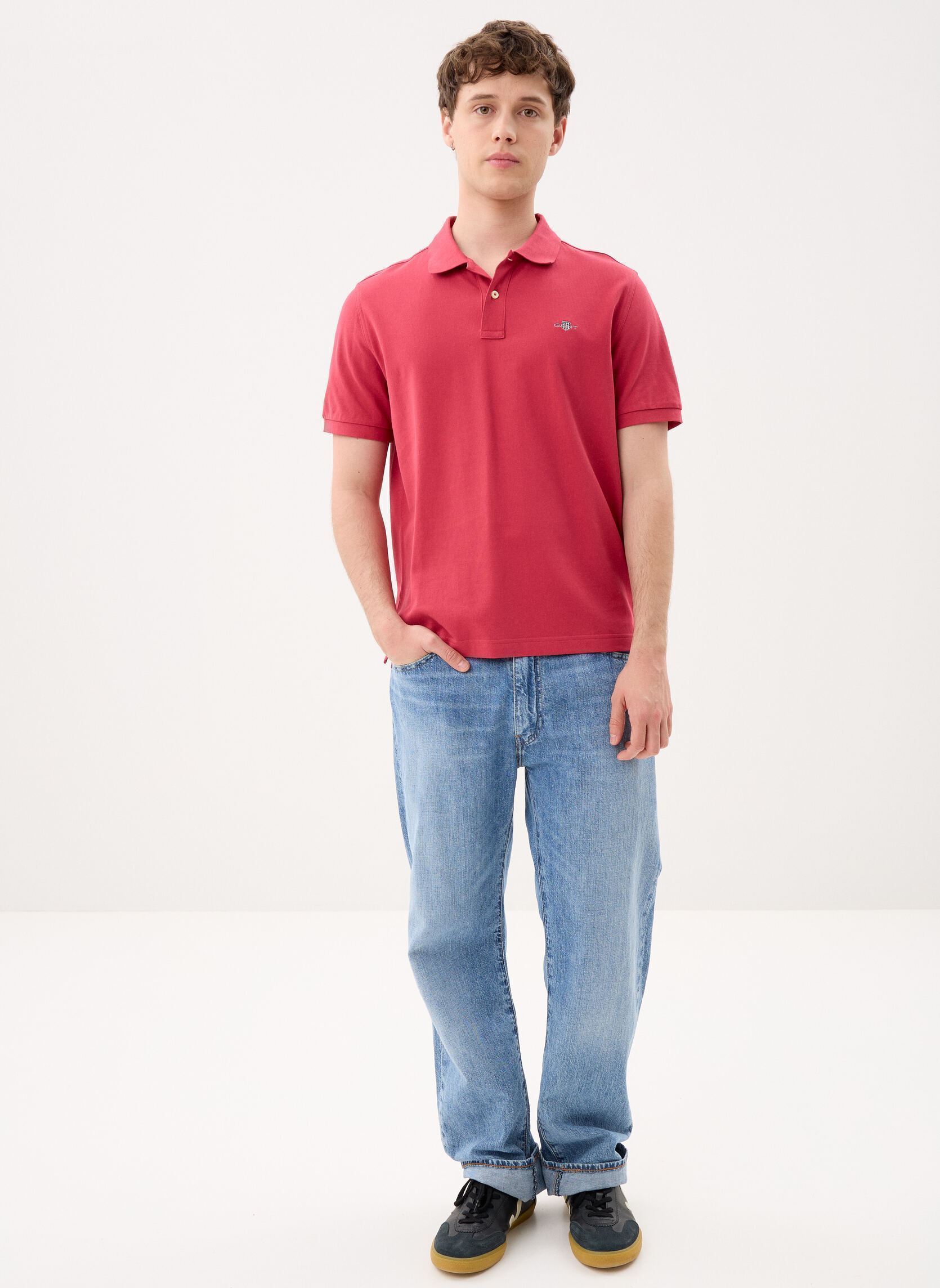 Korte mouwen polo's Reg Shield Ss Pique Polo heren rood GANT Korte mouwen polo's Reg Shield Ss Pique Polo heren rood MUTED RED