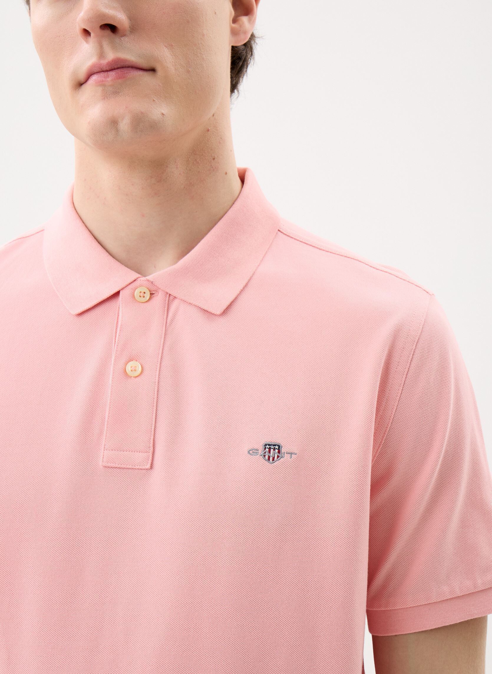 Korte mouwen polo's Reg Shield Ss Pique Polo heren roze GANT Korte mouwen polo's Reg Shield Ss Pique Polo heren roze BUBBELGUM PINK