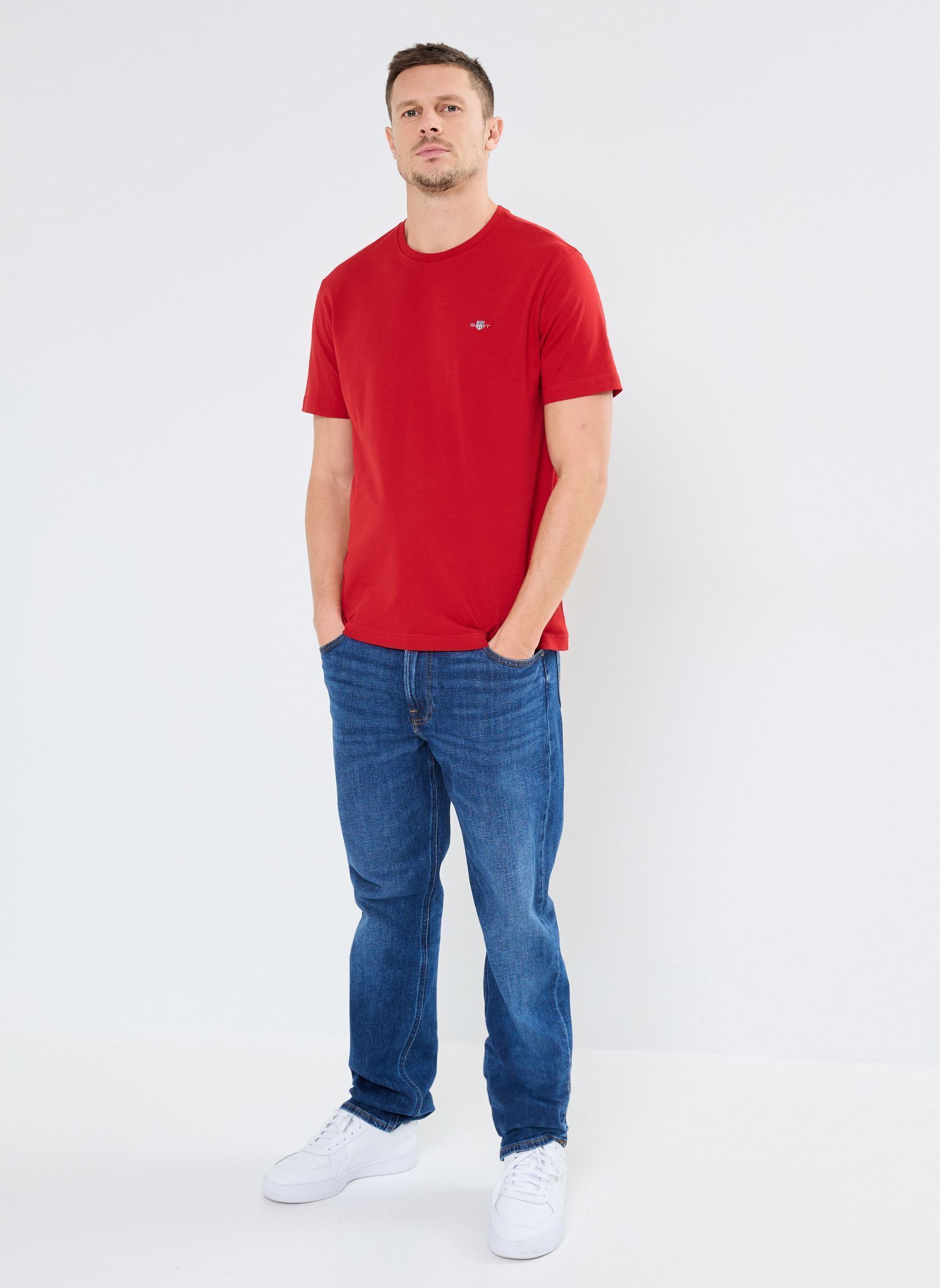 T-shirts met korte mouwen Reg Shield Ss T-Shirt heren rood GANT T-shirts met korte mouwen Reg Shield Ss T-Shirt heren rood ROUGE PALE