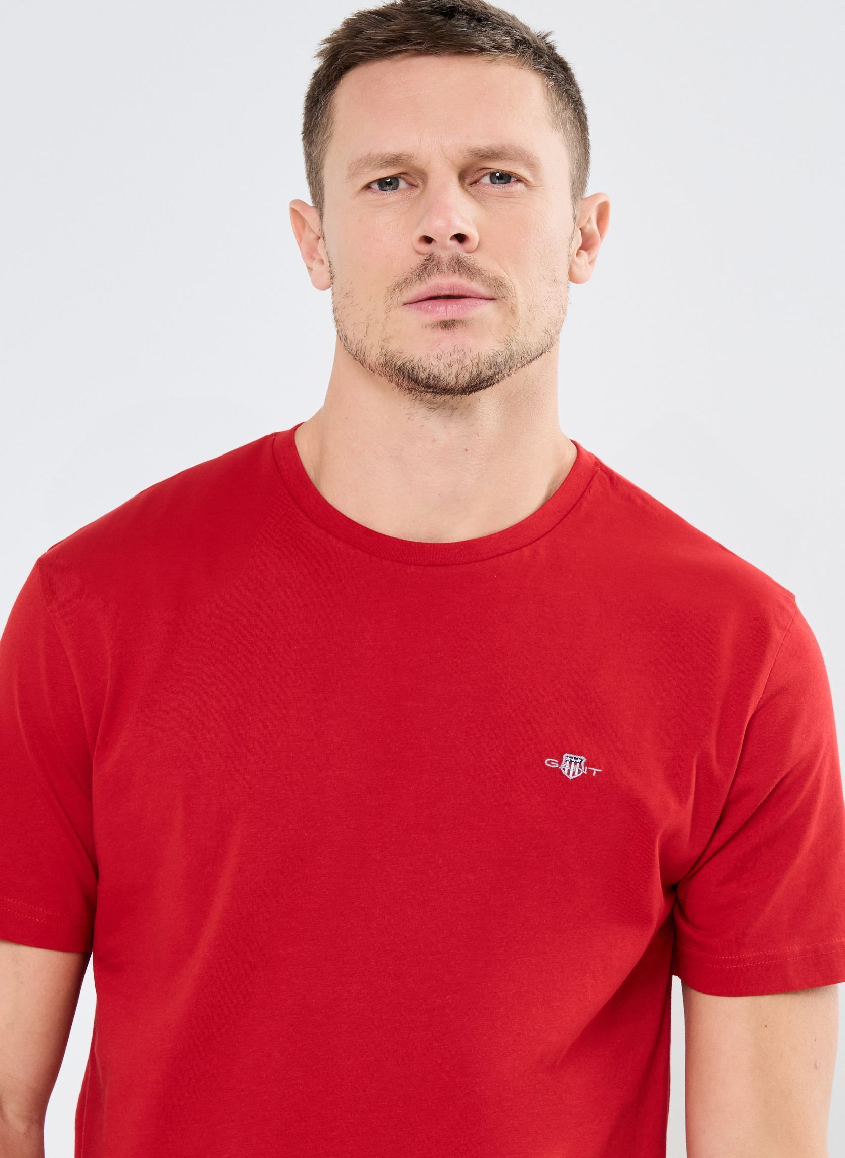 T-shirts met korte mouwen Reg Shield Ss T-Shirt heren rood GANT T-shirts met korte mouwen Reg Shield Ss T-Shirt heren rood ROUGE PALE
