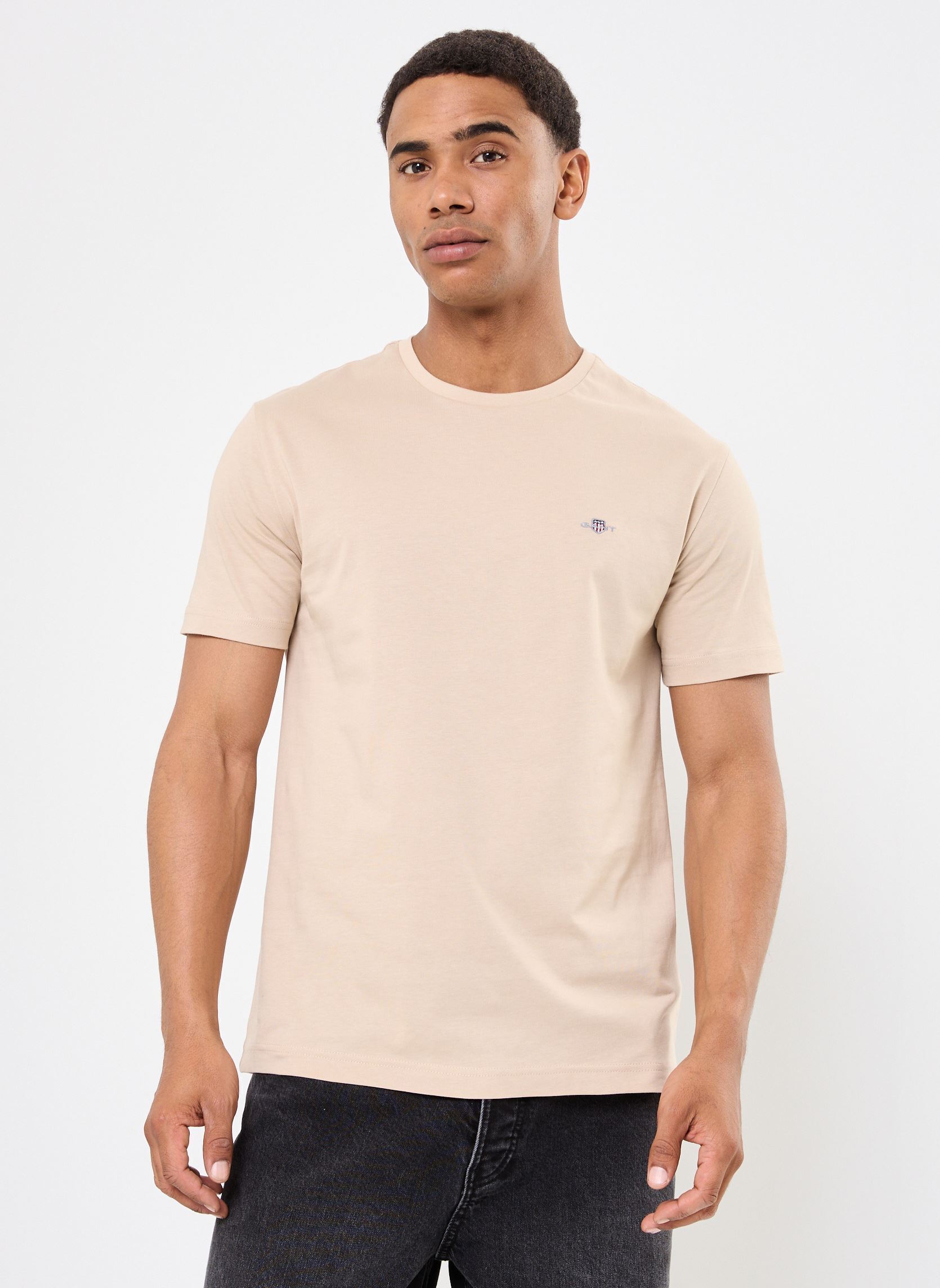 Tee-shirts manches courtes Reg Shield Ss T-Shirt homme beige GANT Tee-shirts manches courtes Reg Shield Ss T-Shirt homme beige GRIS CLAIR