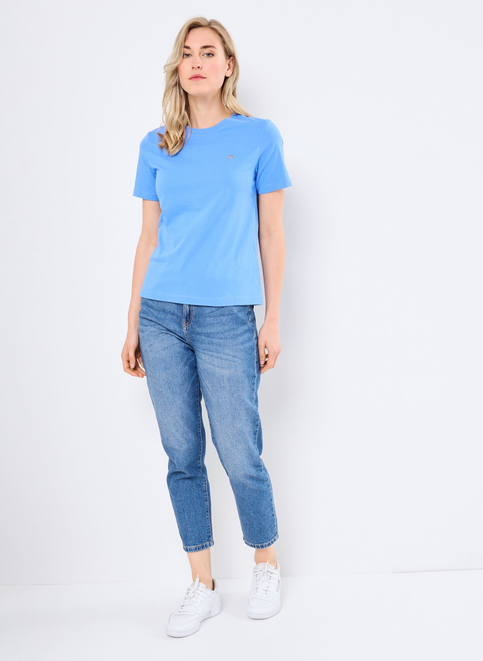Tee-shirts manches courtes Reg Shield Ss T-Shirt femme bleu GANT Tee-shirts manches courtes Reg Shield Ss T-Shirt femme bleu BLEU ORAGE CLAIR