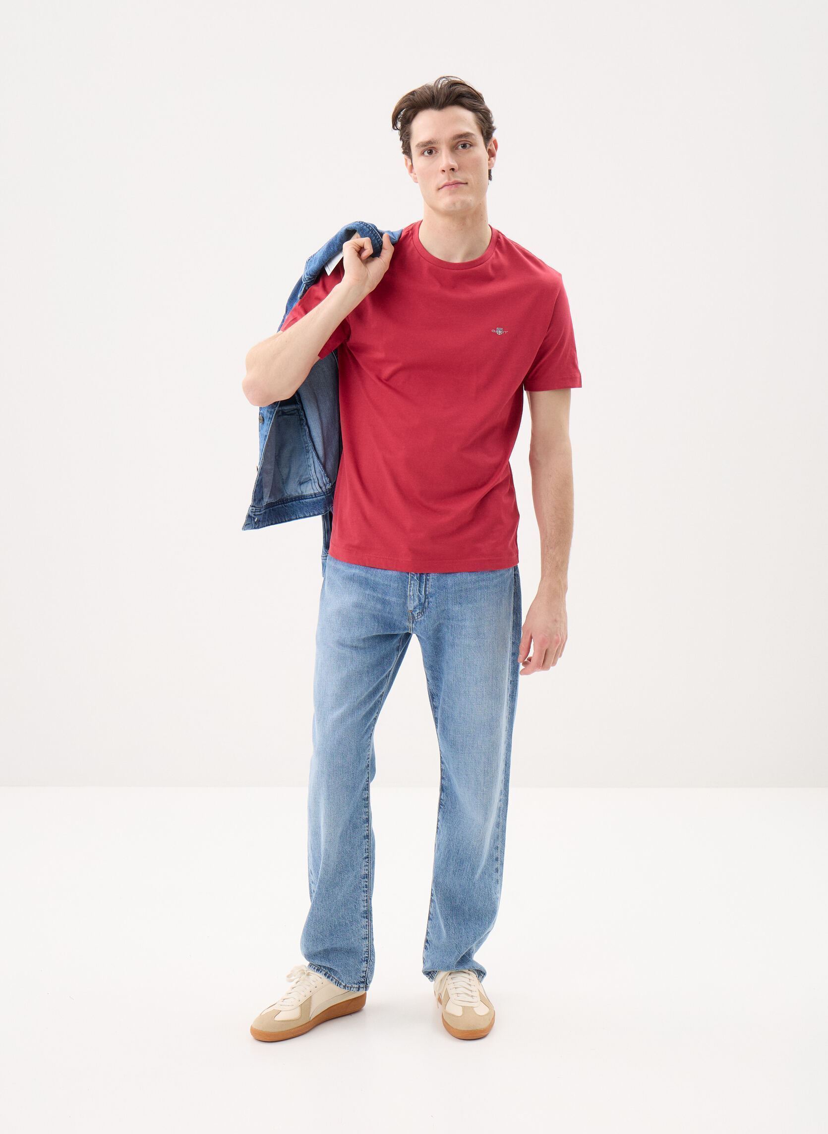 T-shirts met korte mouwen Reg Shield Ss T-Shirt heren rood GANT T-shirts met korte mouwen Reg Shield Ss T-Shirt heren rood MUTED RED