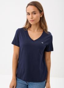 T-shirt a maniche corte Reg Shield Ss V-Neck T-Shirt donna rosa