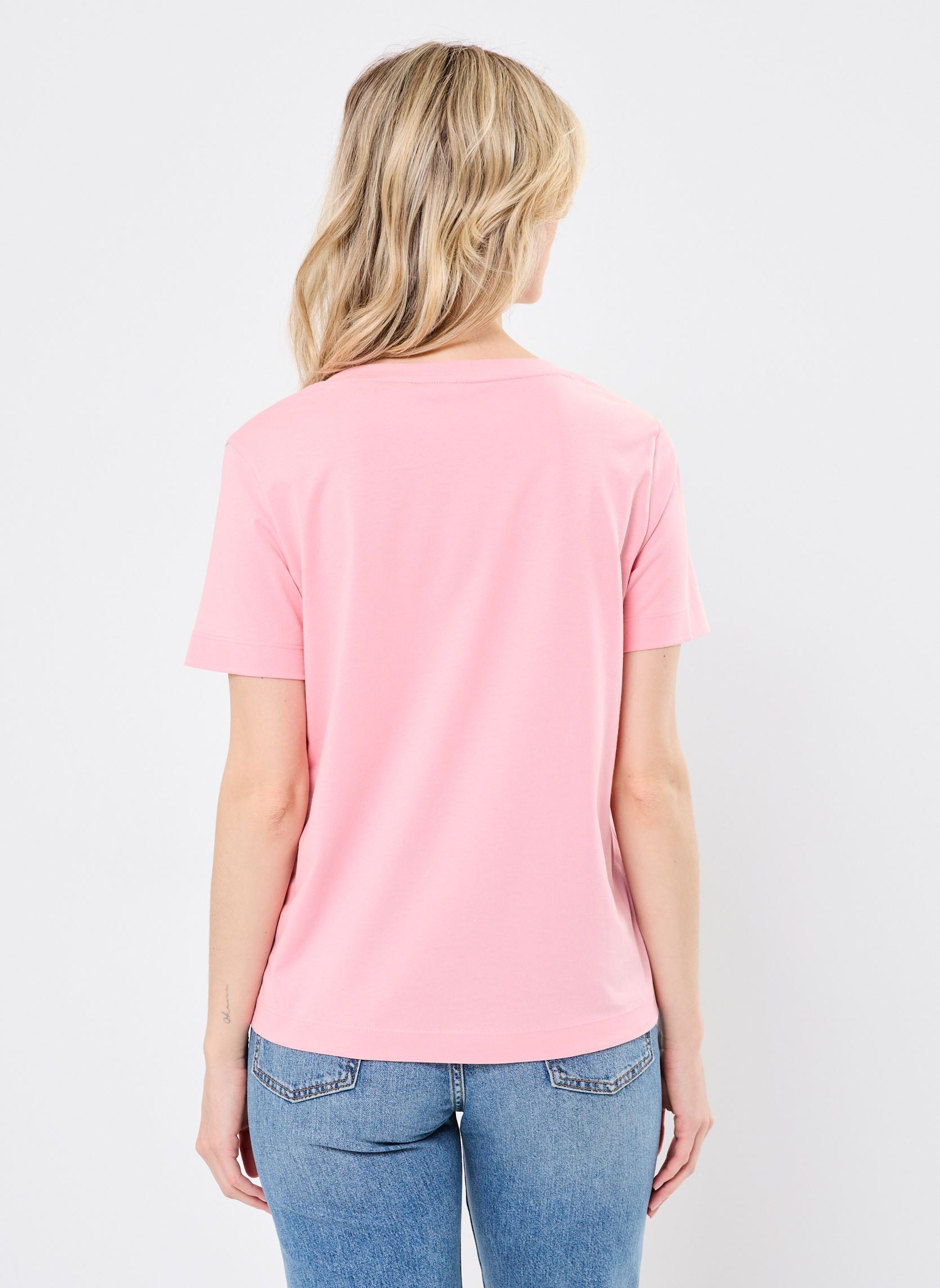 T-shirt a maniche corte Reg Shield Ss V-Neck T-Shirt donna rosa GANT T-shirt a maniche corte Reg Shield Ss V-Neck T-Shirt donna rosa ECRU MELANGE