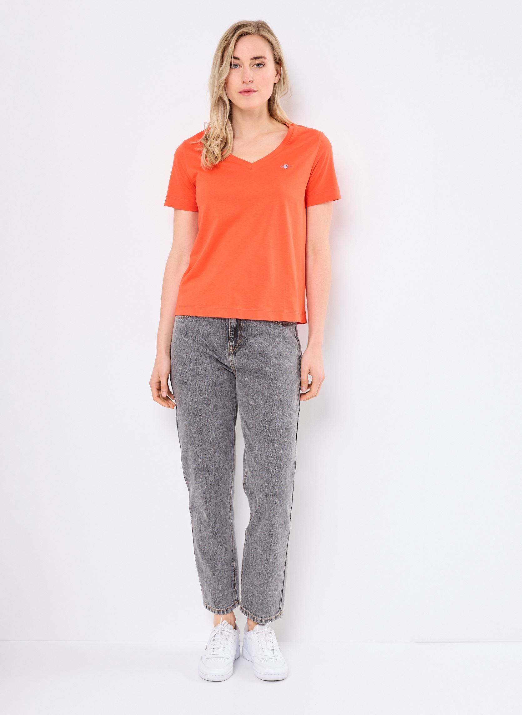 Maglietta Donna GANT Con Logo Reg SS – Cotone, Collo Piatto, Stile Preppy, Modello 4200849 - 5