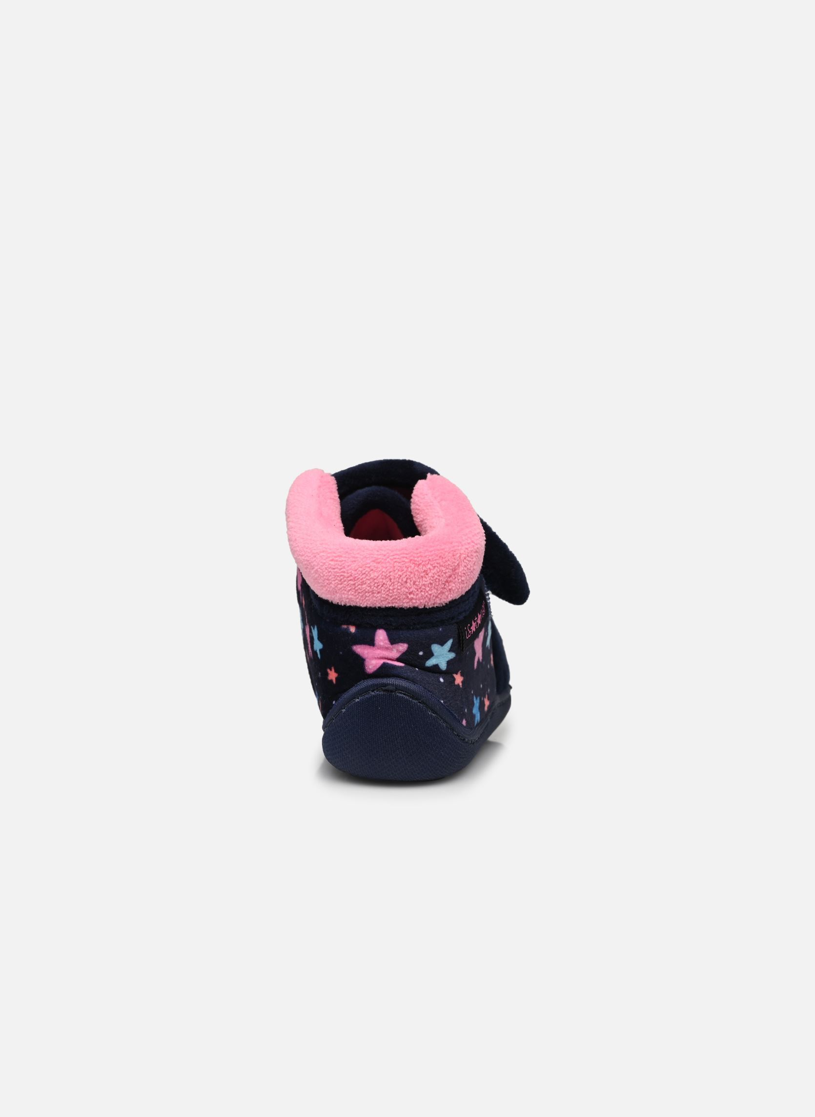 Pantoffels Bottillons velcro en microvelours meisjes blauw Isotoner Pantoffels Bottillons velcro en microvelours meisjes blauw MARINE