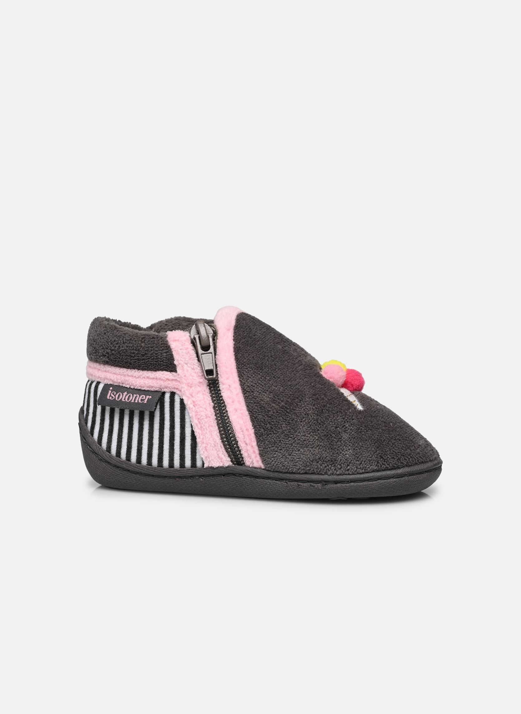 Hausschuhe Bottillons zip en micro-éponge W mädchen grau Isotoner Hausschuhe Bottillons zip en micro-éponge W mädchen grau GRIS