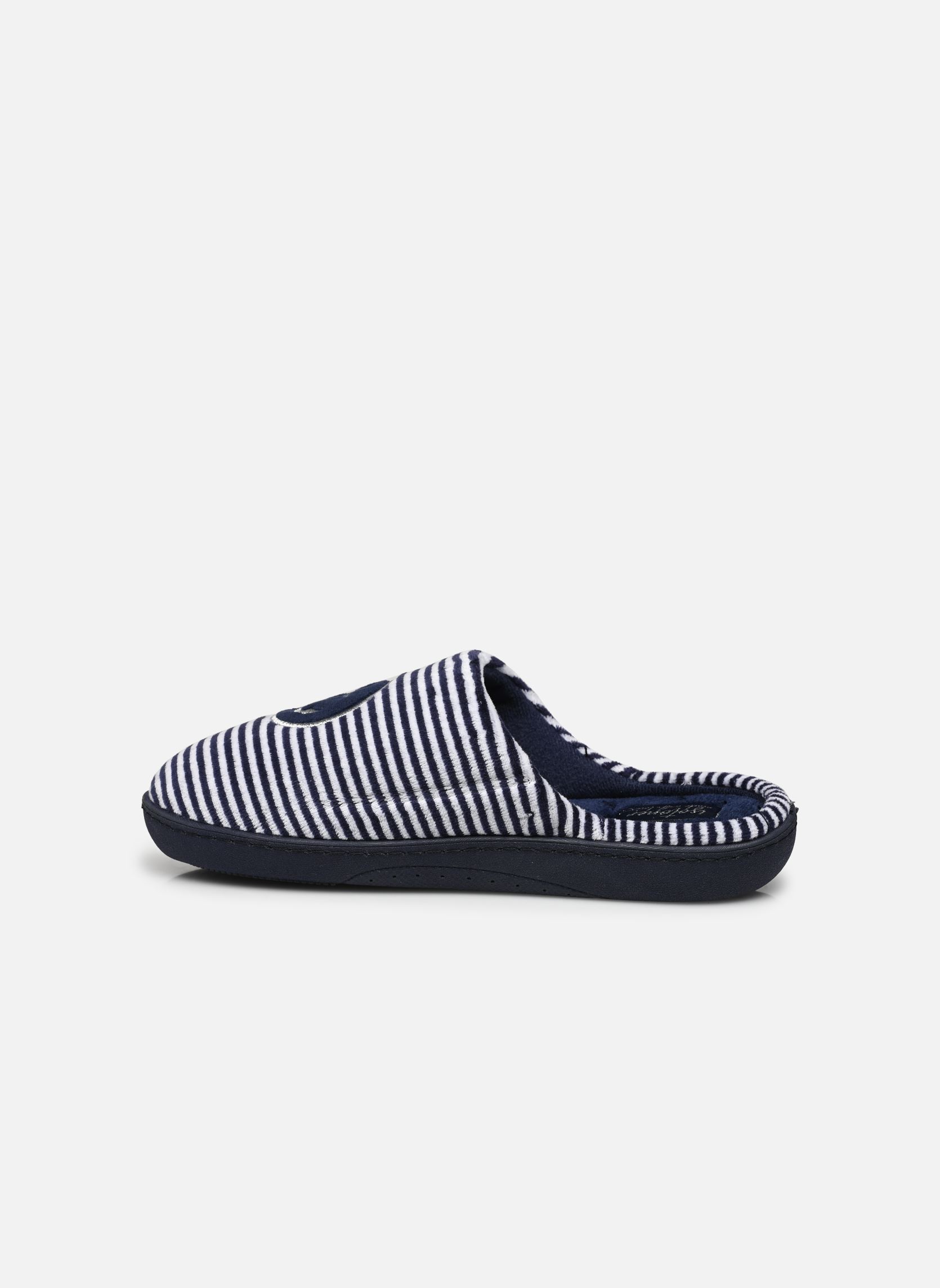 Hausschuhe Mules en velours semelle ergonomique mädchen blau Isotoner Hausschuhe Mules en velours semelle ergonomique mädchen blau RAYURES