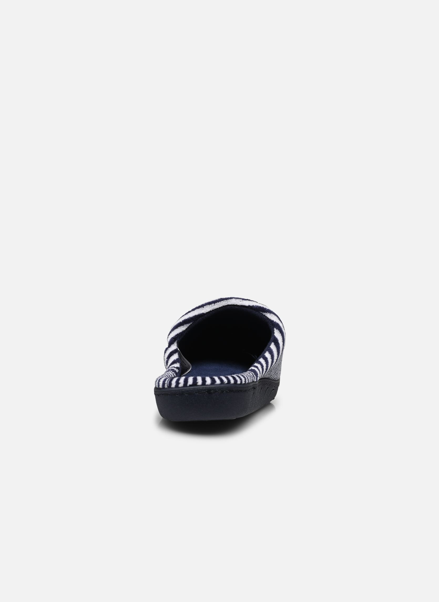 Hausschuhe Mules en velours semelle ergonomique mädchen blau Isotoner Hausschuhe Mules en velours semelle ergonomique mädchen blau RAYURES