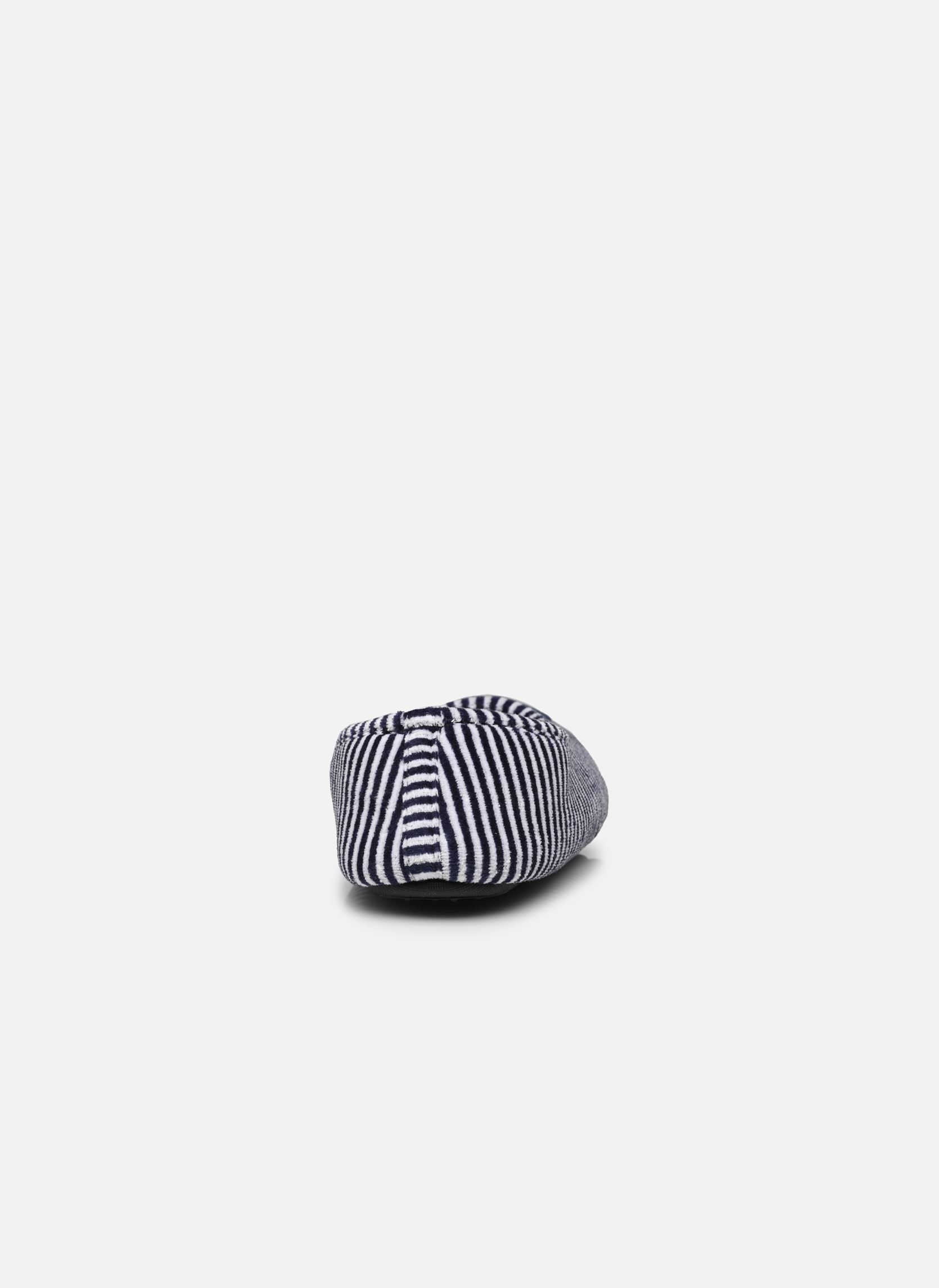 Chaussons Ballerines en velours fille bleu Isotoner Chaussons Ballerines en velours fille bleu RAYURES