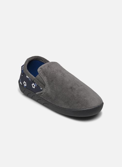 Chaussons Mules Isotoner Pour Garçon - En Sherpa Doux, Semelle Ergonomique Antidérapante - Lavable Machine - Couleur Marine Avec Motif œil De Montre