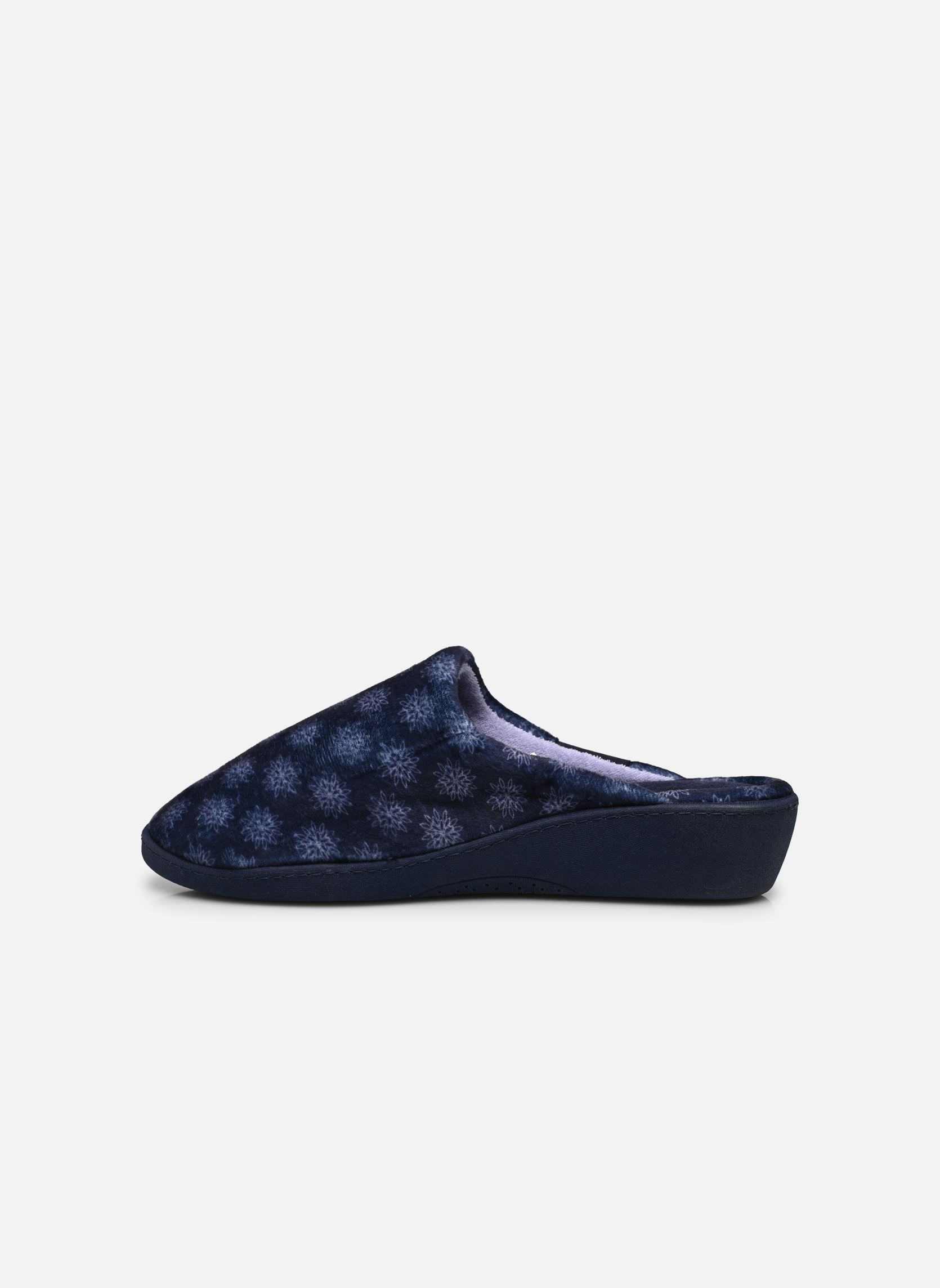 Chaussons Mules en velours ultra doux talon 4 cm s femme bleu Isotoner Chaussons Mules en velours ultra doux talon 4 cm s femme bleu MARINE