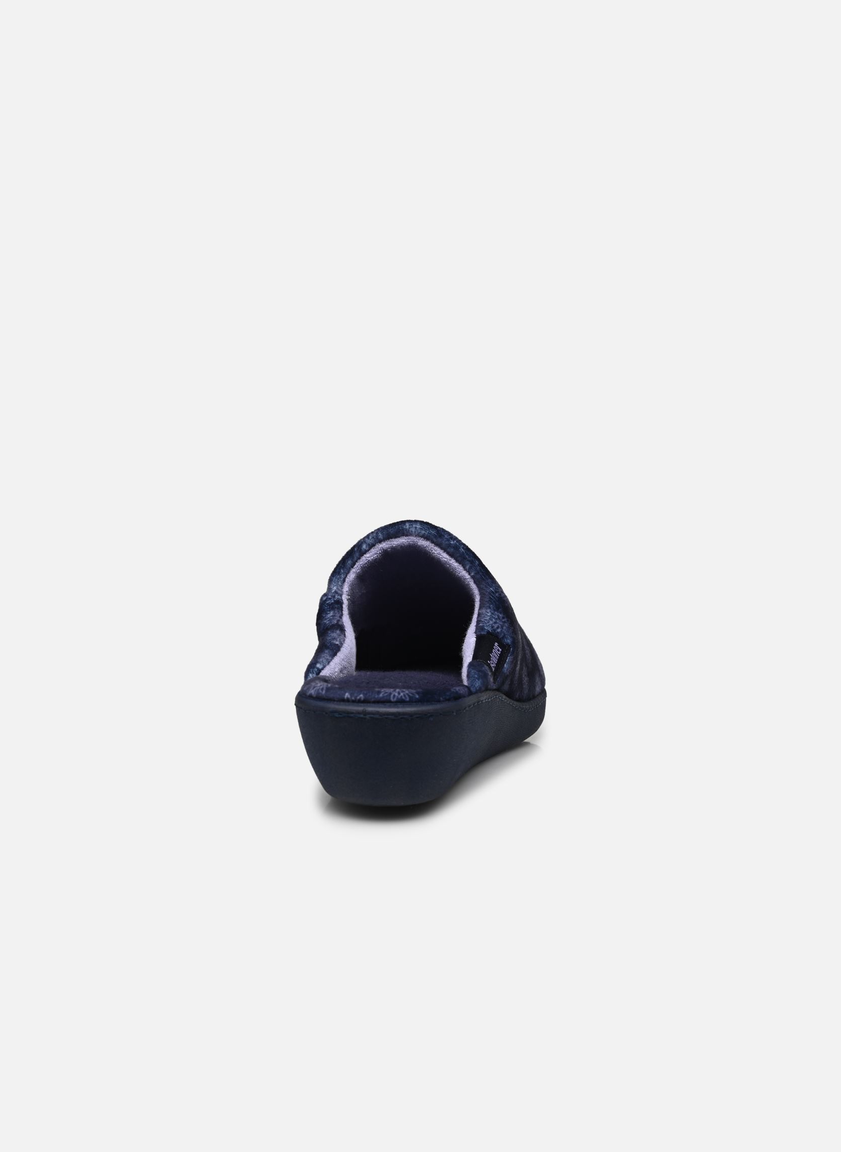 Chaussons Mules en velours ultra doux talon 4 cm s femme bleu Isotoner Chaussons Mules en velours ultra doux talon 4 cm s femme bleu MARINE