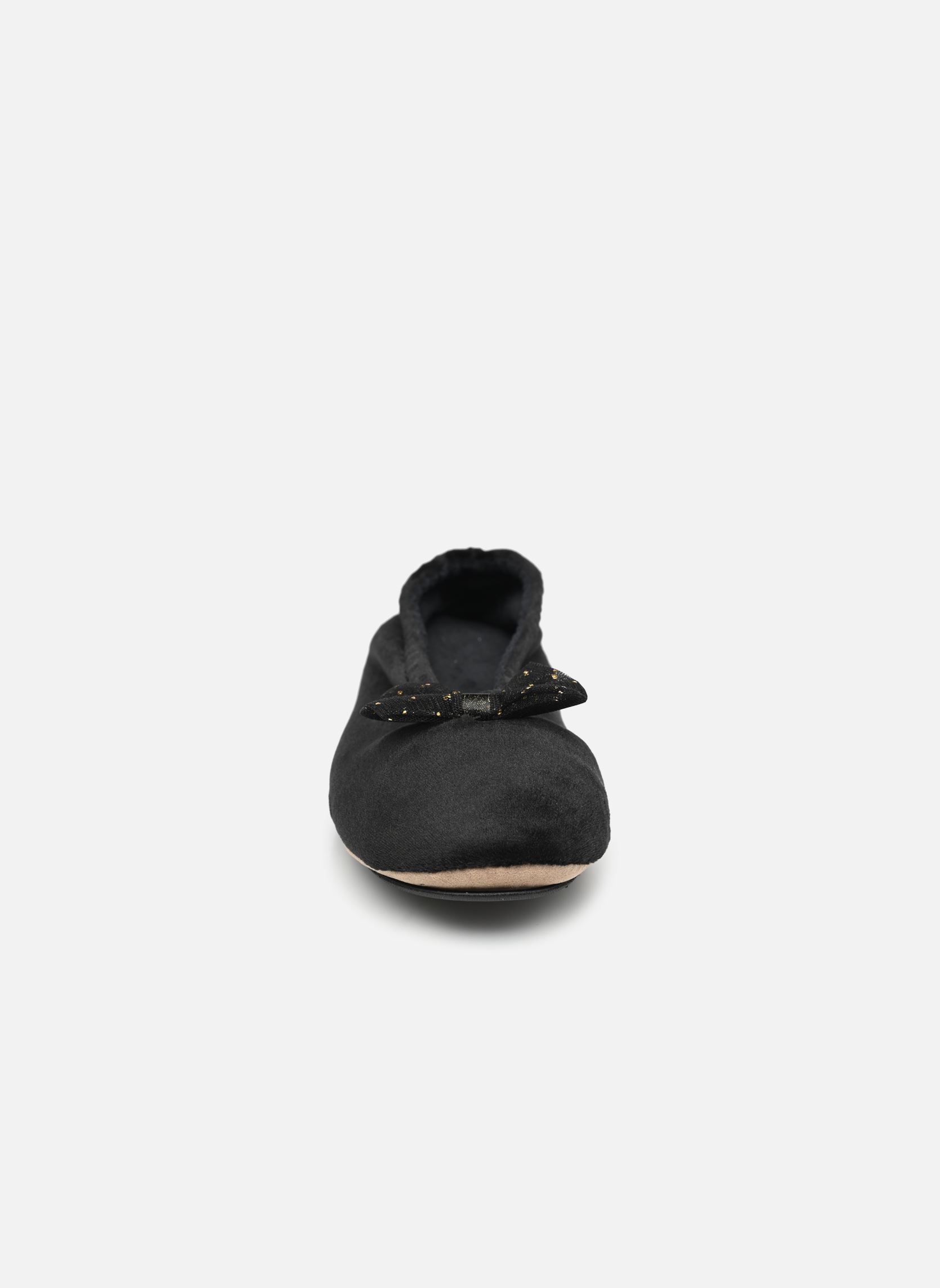 Chaussons Ballerines en microvelours nœud précieux femme noir Isotoner Chaussons Ballerines en microvelours nœud précieux femme noir NOIR