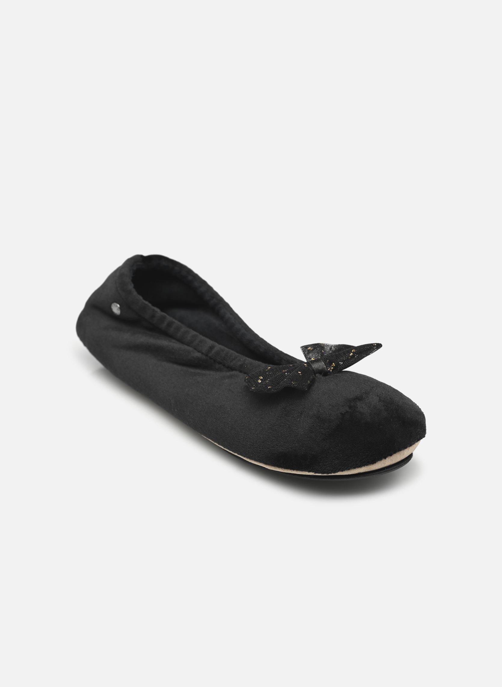 Chaussons Ballerines en microvelours nœud précieux femme noir Isotoner Chaussons Ballerines en microvelours nœud précieux femme noir NOIR