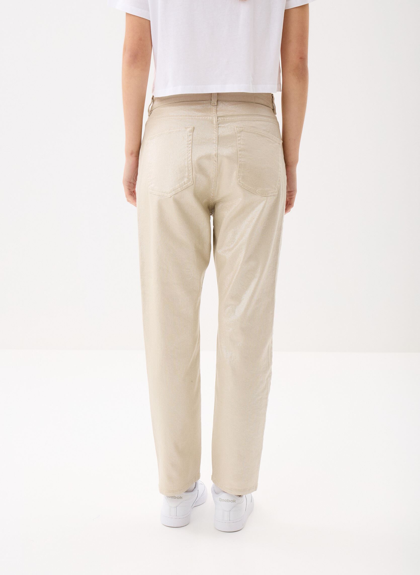 ONLY Damen Olivia Jeans - Straight Leg Hose Mit Coated-Oberfläche