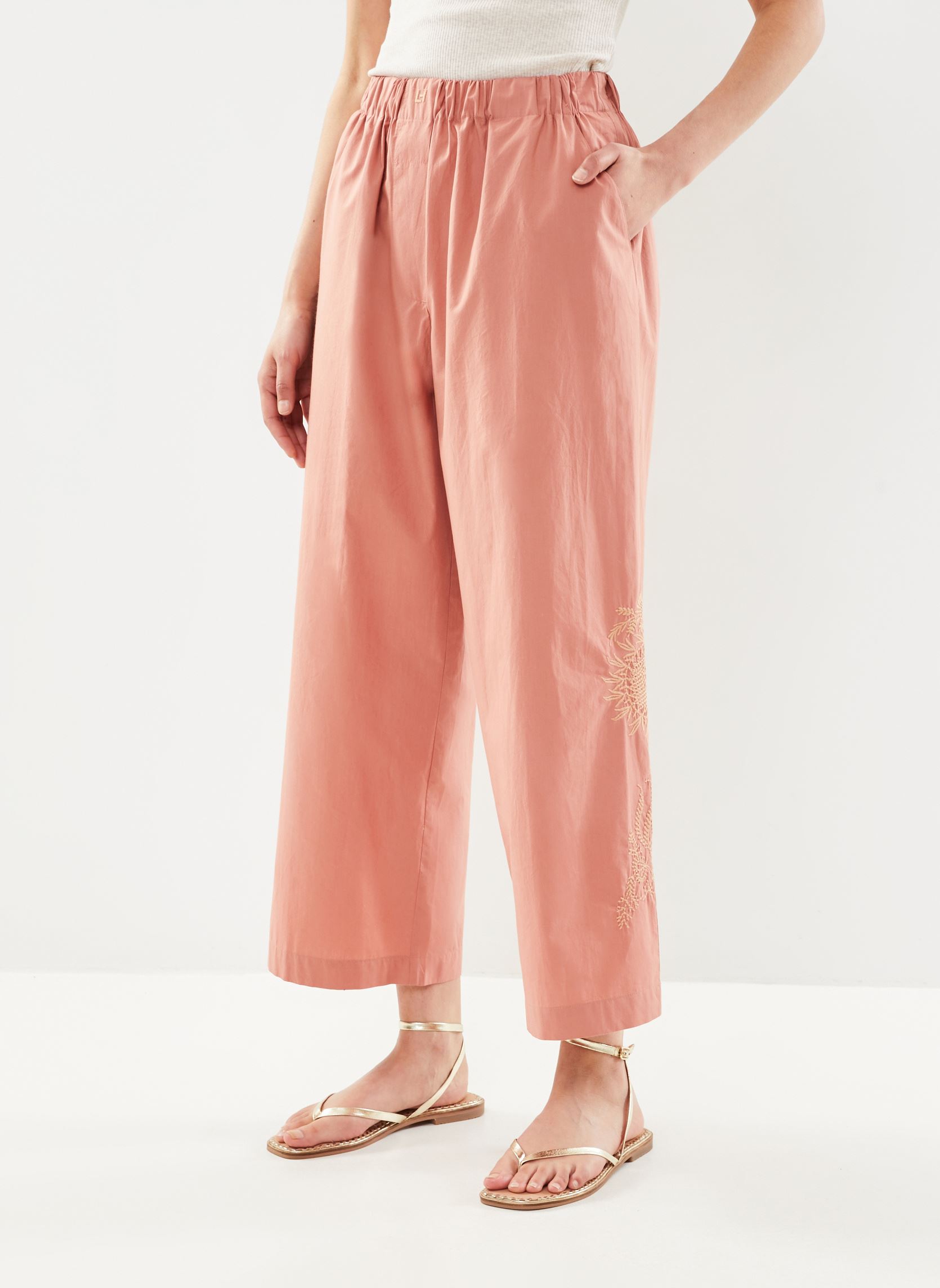 Pantalons larges Party TC129 Brd femme rose Leon & Harper Pantalons larges Party TC129 Brd femme rose BLUSH