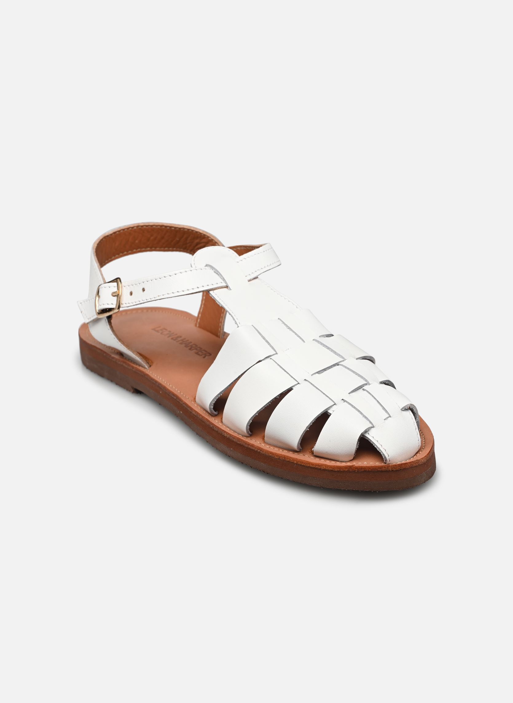 Flache Sandalen Cancun AS14 P24 damen weiß Leon & Harper Flache Sandalen Cancun AS14 P24 damen weiß WHITE