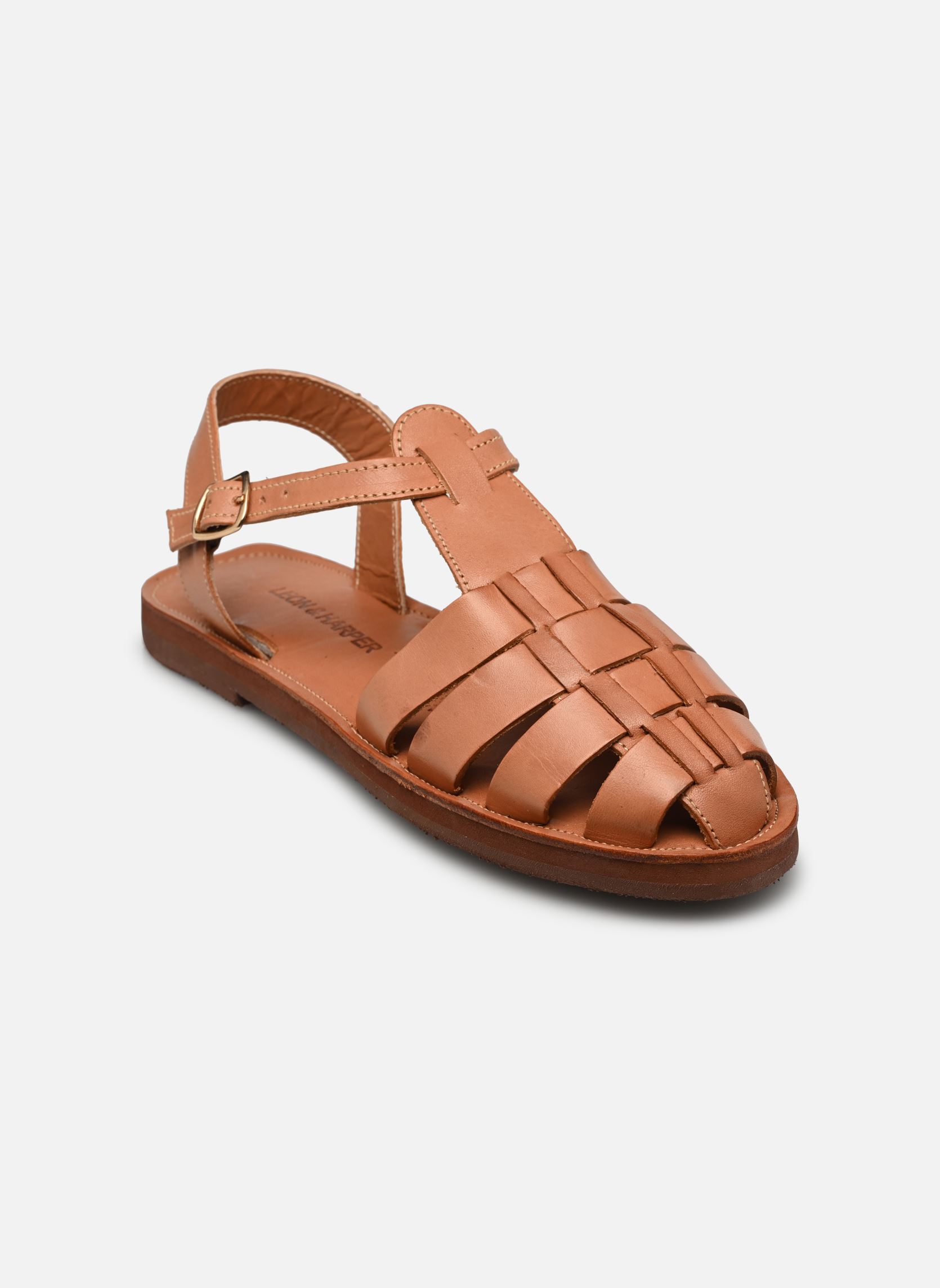 Flache Sandalen Cancun AS14 P24 damen braun Leon & Harper Flache Sandalen Cancun AS14 P24 damen braun NATURAL