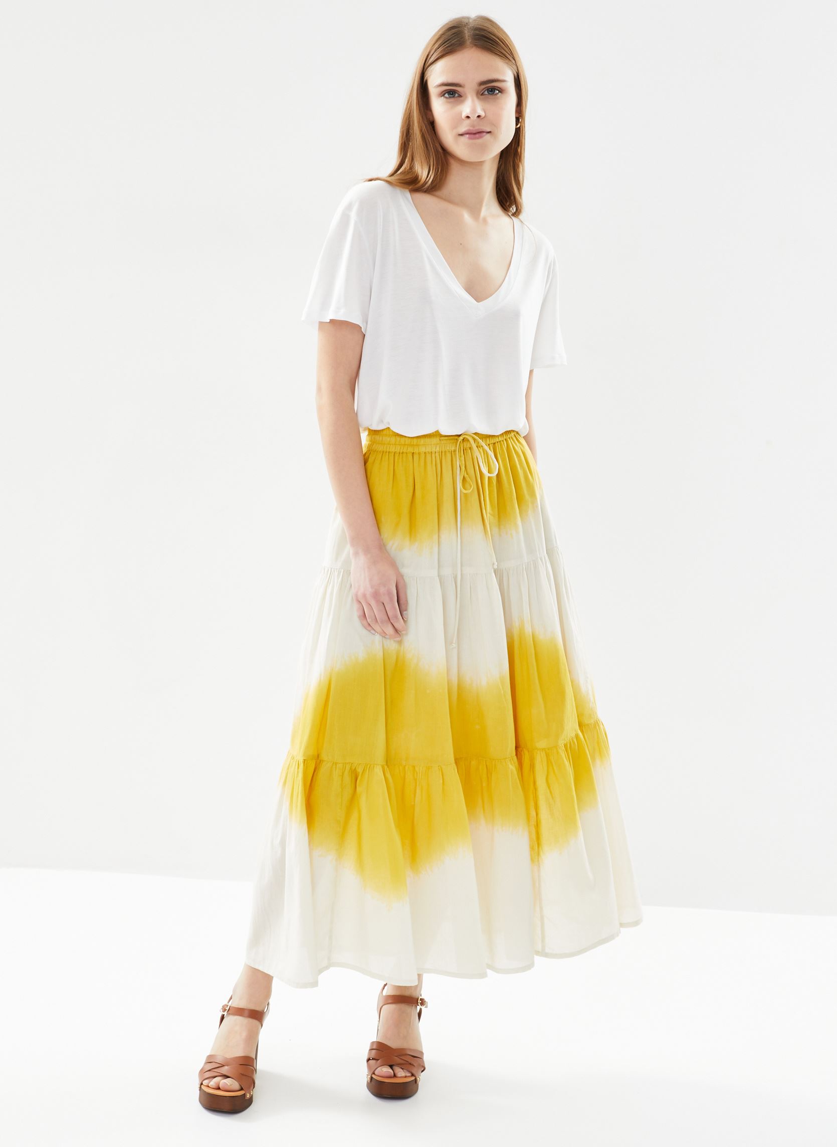 Jupes longues Juize TC160 TD femme jaune Leon & Harper Jupes longues Juize TC160 TD femme jaune MUSTARD