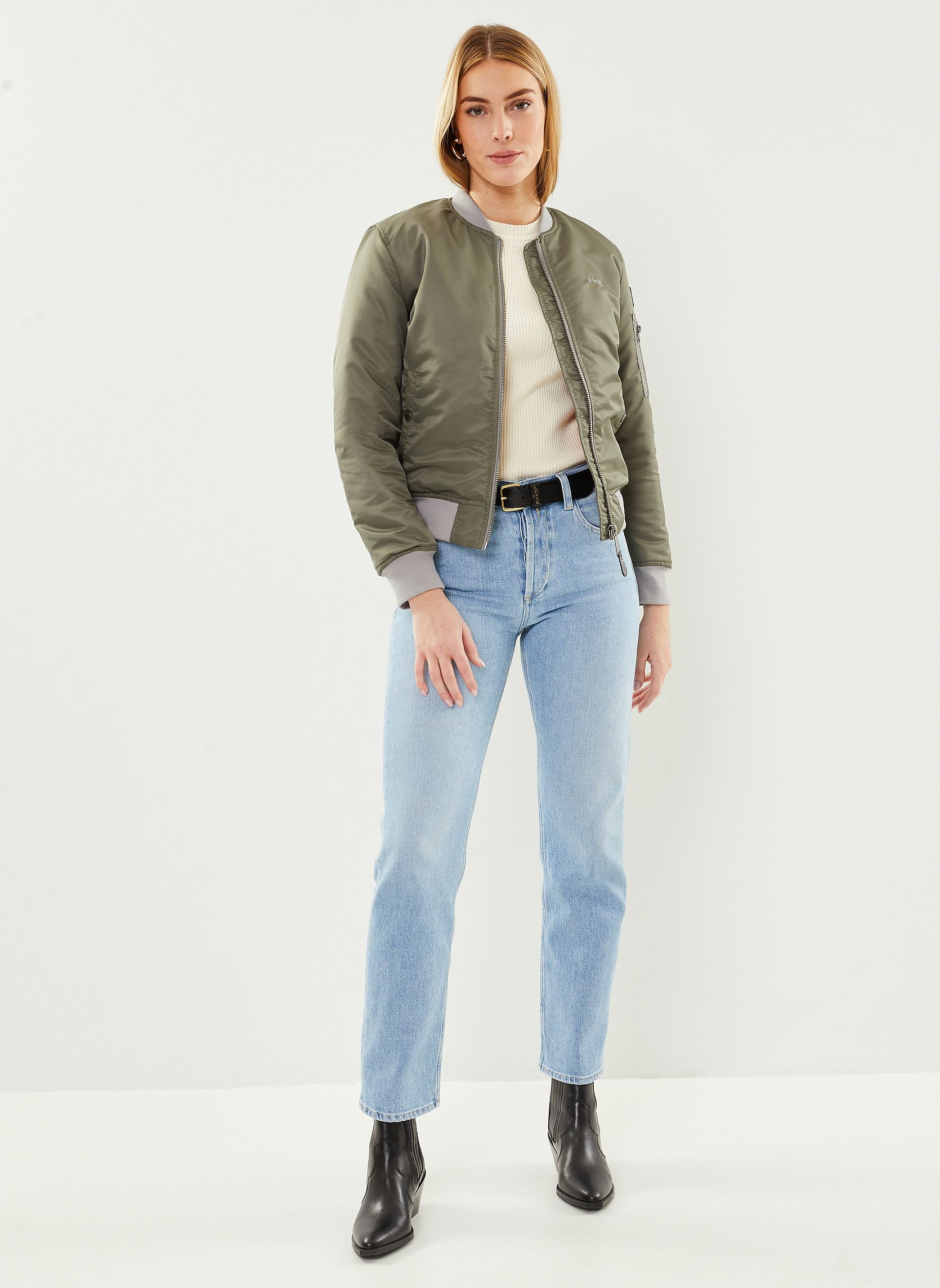 Blousons Bomber Femme-AIRFORCEWRS femme vert Schott Blousons Bomber Femme-AIRFORCEWRS femme vert SAGE KAKI